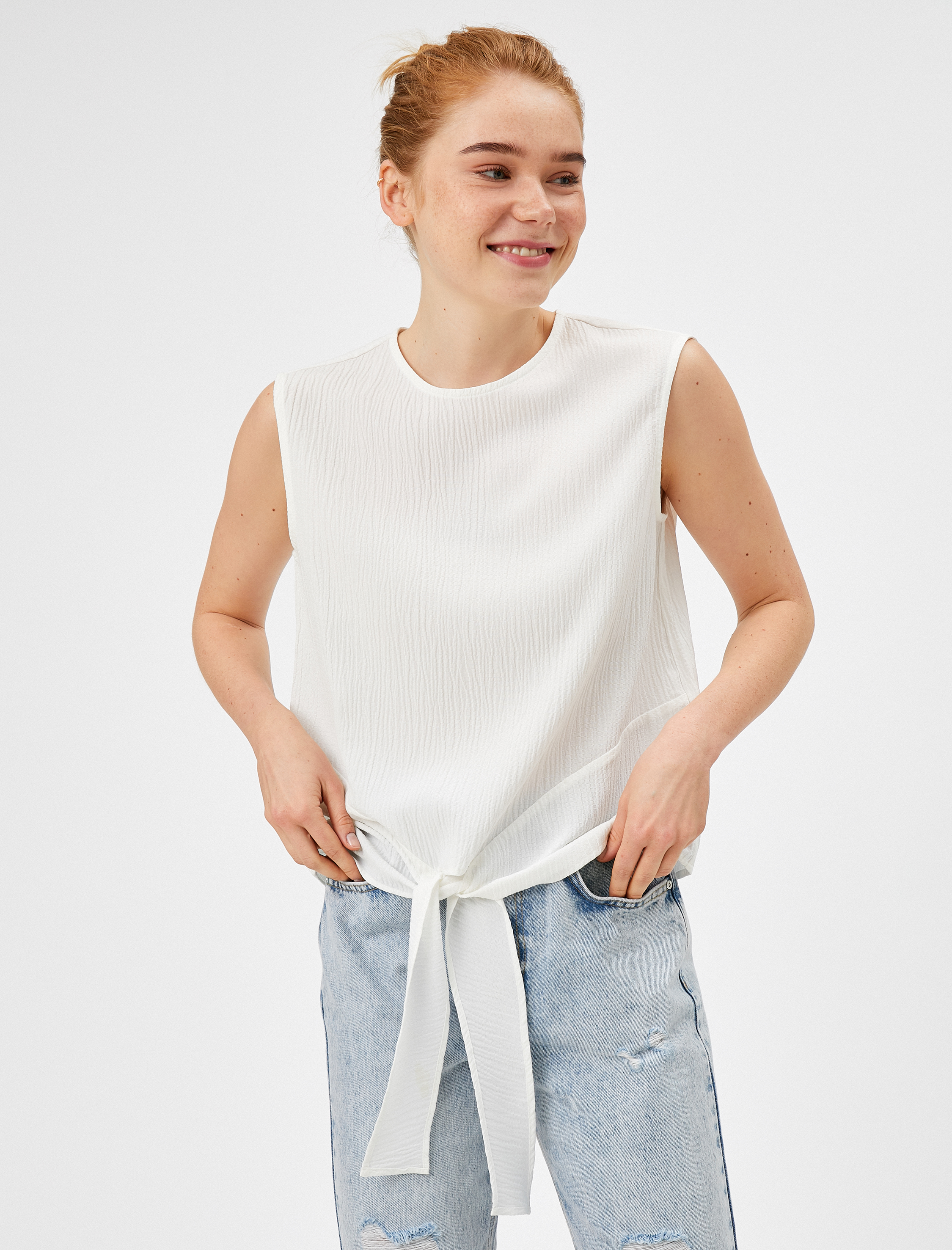   Kolsuz Bluz Belden Bağlamalı