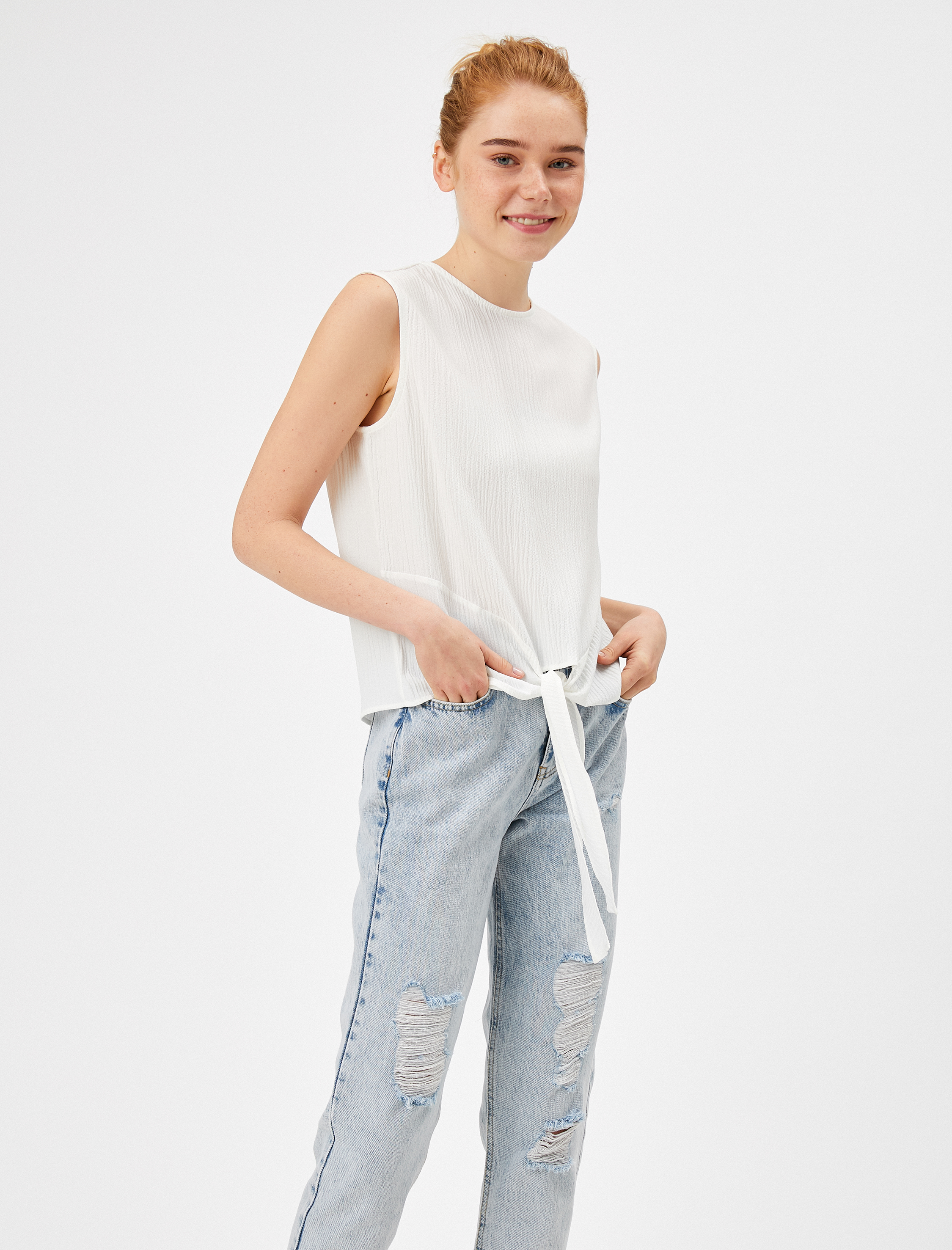   Kolsuz Bluz Belden Bağlamalı