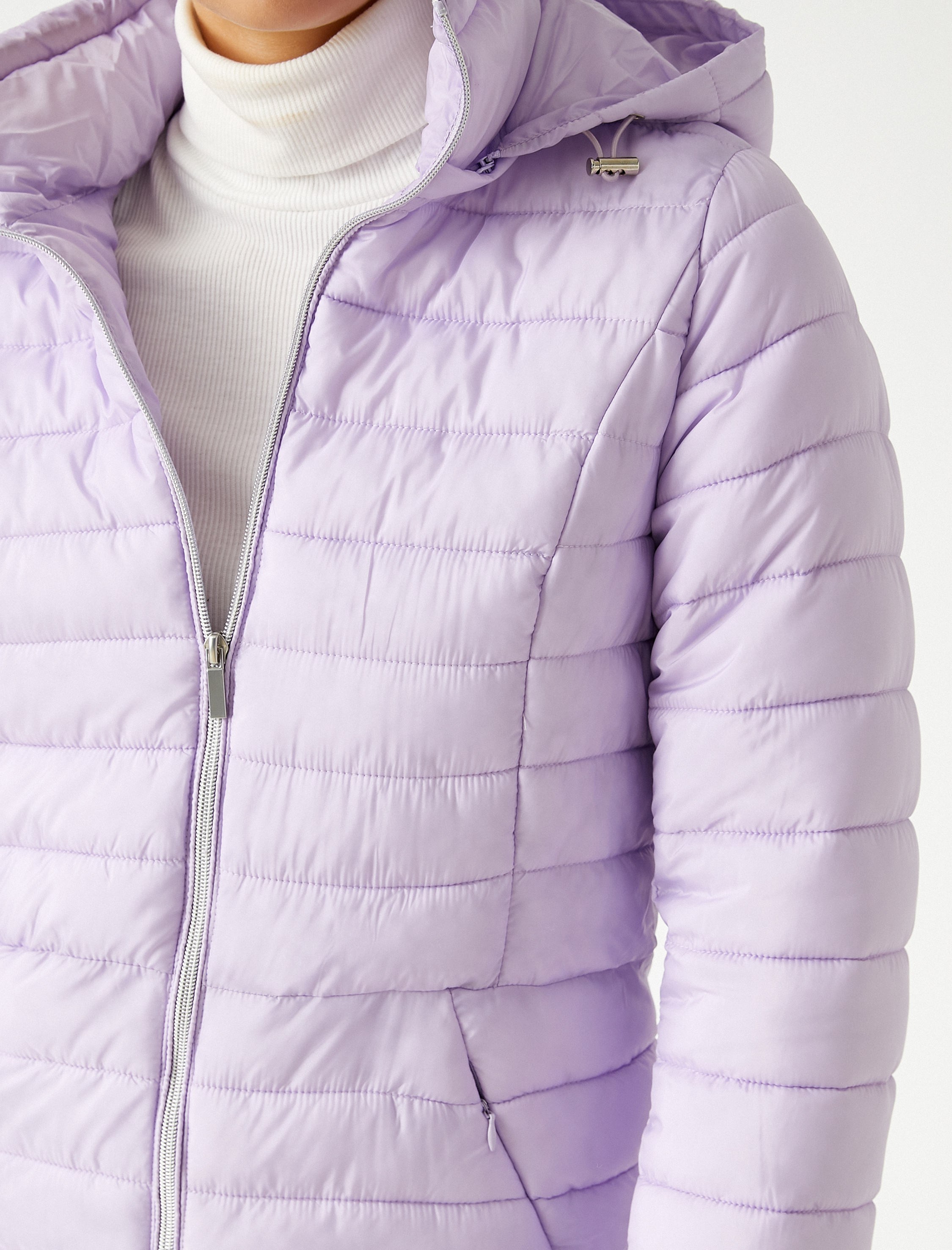   Kapüşonlu Fermuarlı Şişme Ceket