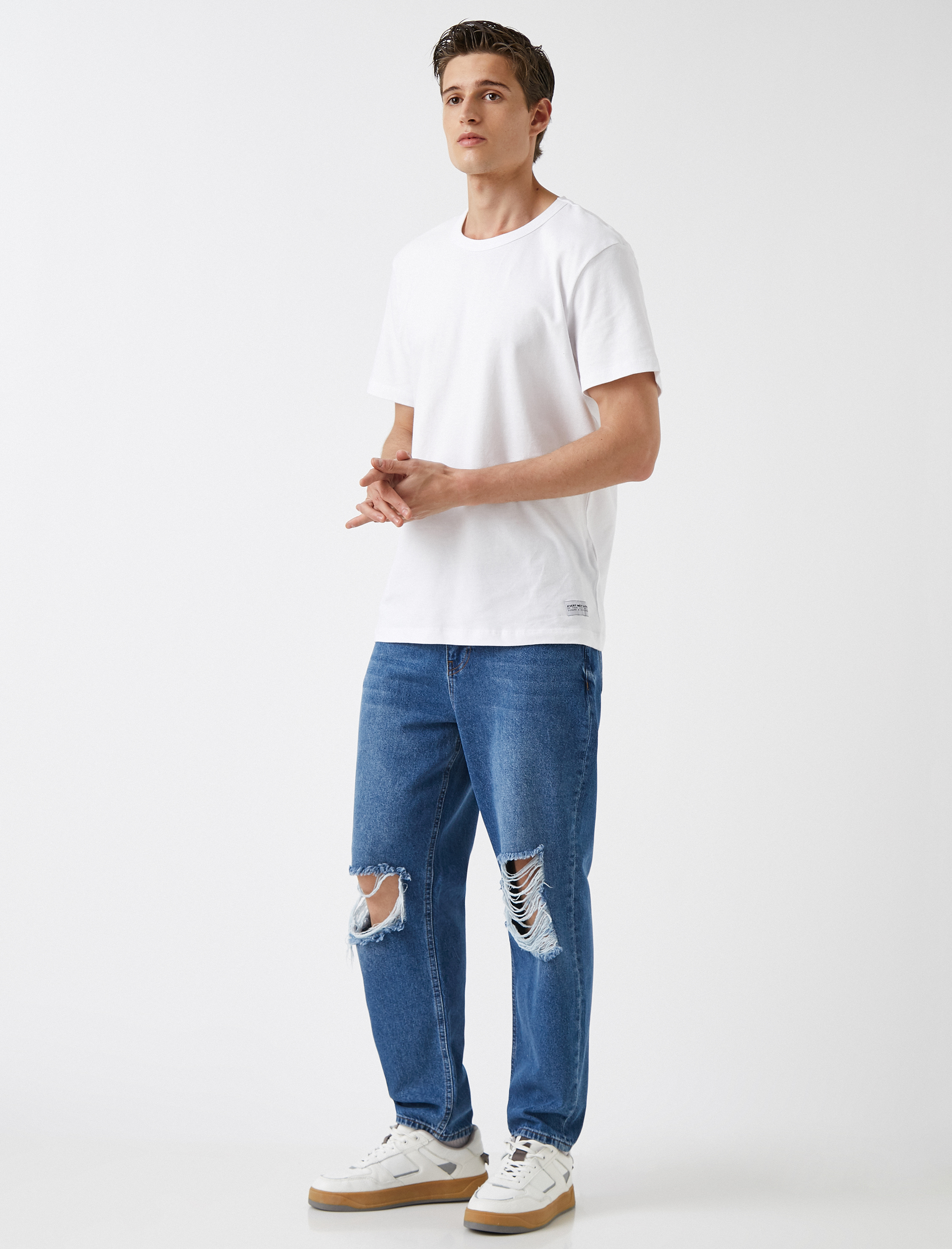   Relax Fit Yırtık Kot Pantolon - Robert Jean