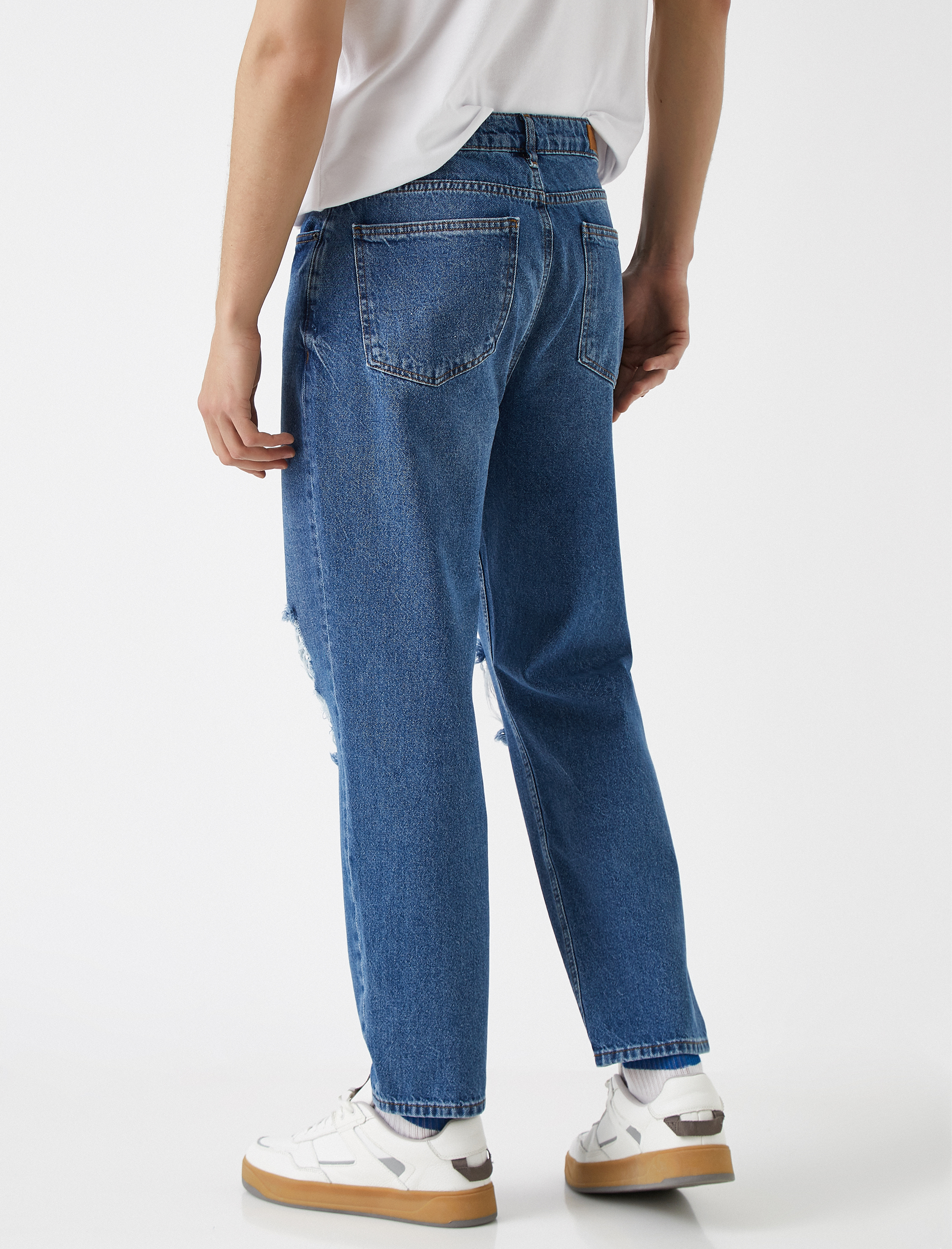   Relax Fit Yırtık Kot Pantolon - Robert Jean