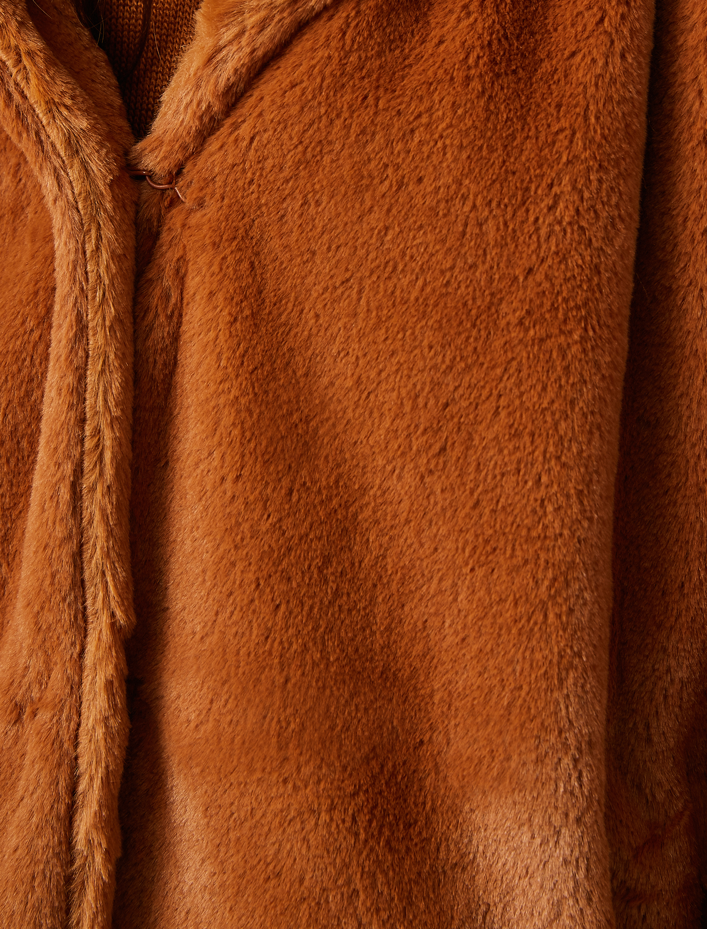   Kapüşonlu Suni Kürk Kısa Ceket