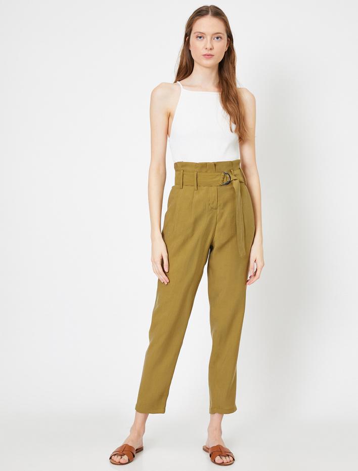  Kemer Detaylı Pantolon