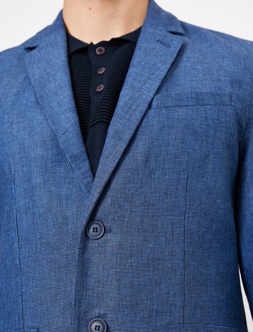   Cep Detaylı Düğmeli Blazer Ceket