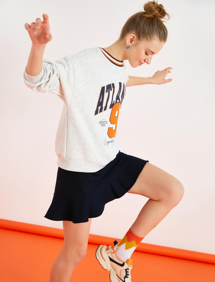   Baskılı Uzun Kollu Sweatshirt