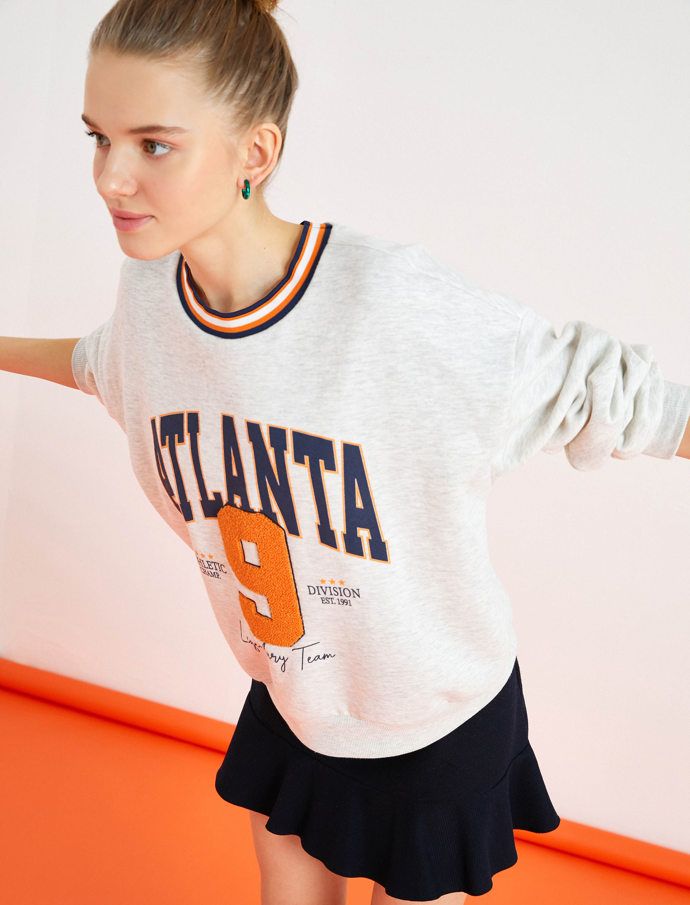   Baskılı Uzun Kollu Sweatshirt