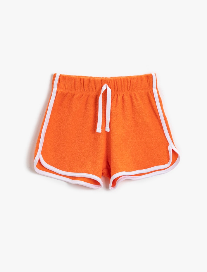 Kız Çocuk Şerit Detaylı Şort Pamuklu