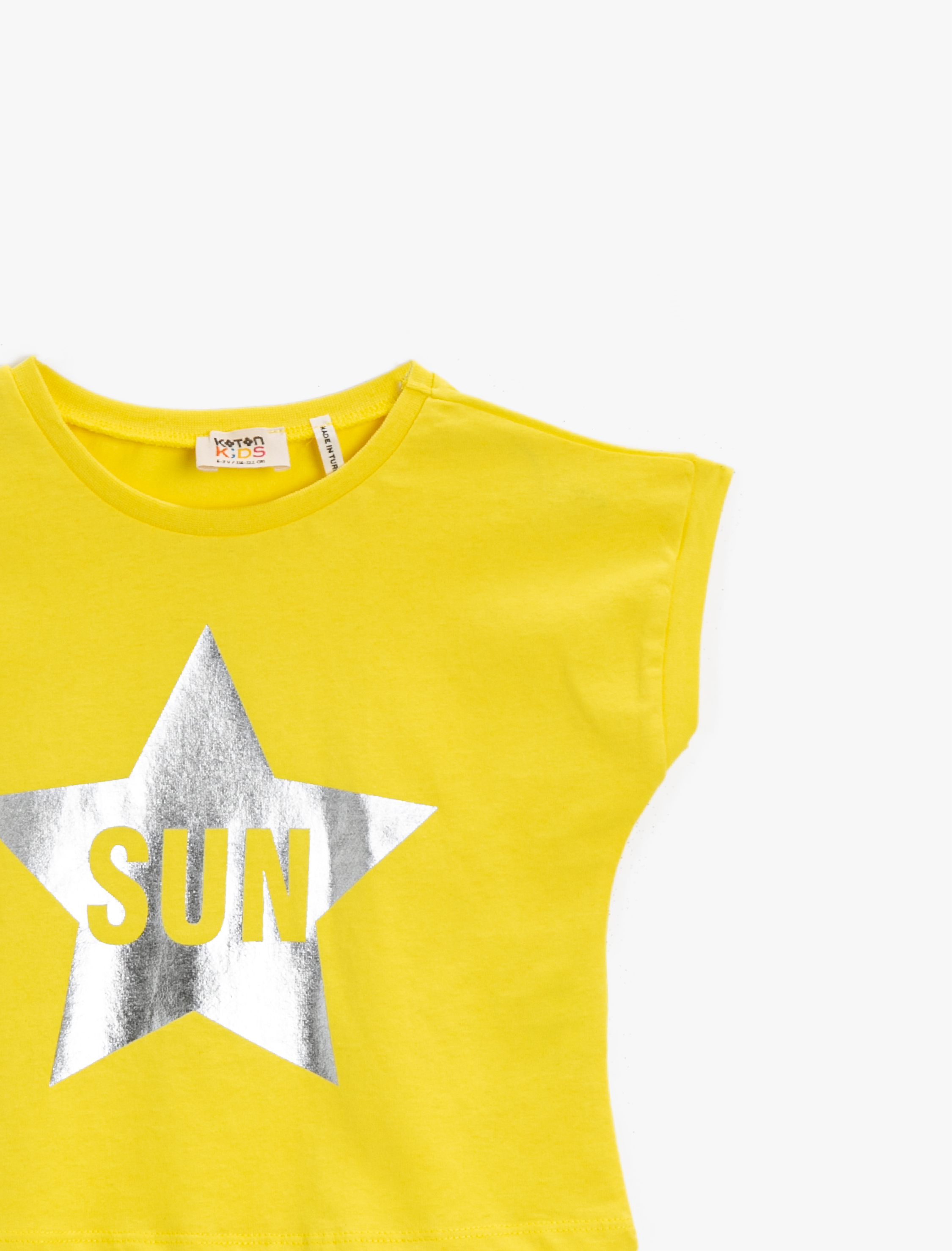  Kız Çocuk Baskılı Tişört Bisiklet Yaka Kısa Kollu Pamuklu