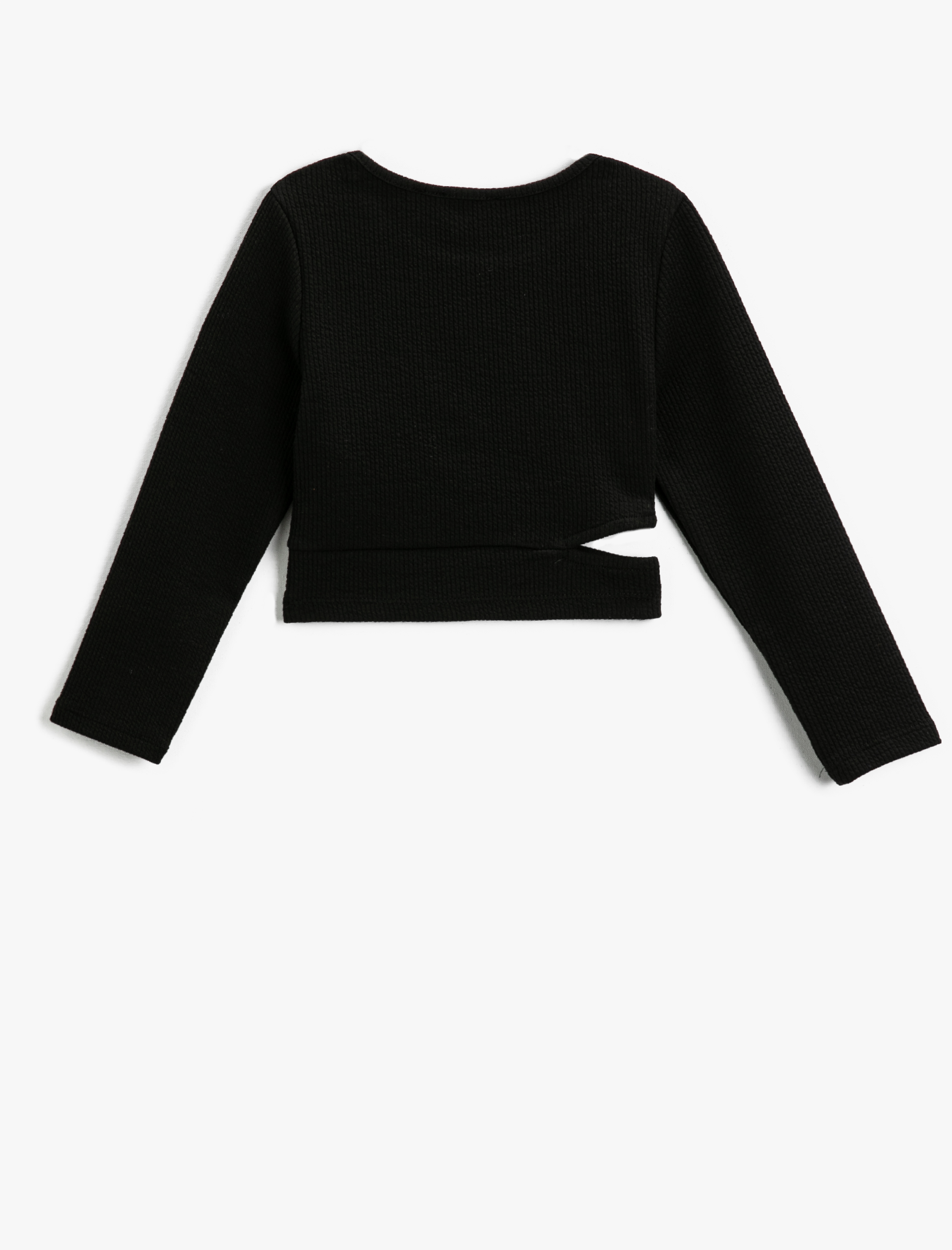  Kız Çocuk Crop Uzun Kollu Tişört Pencere Detaylı