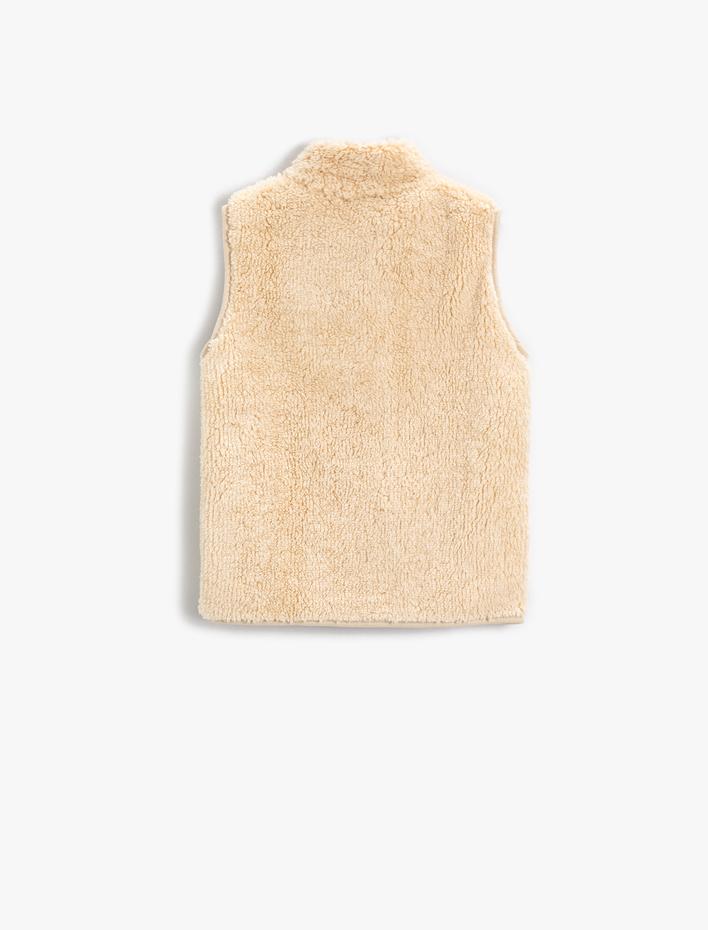 Kız Çocuk Peluş Balıkçı Yaka Yelek