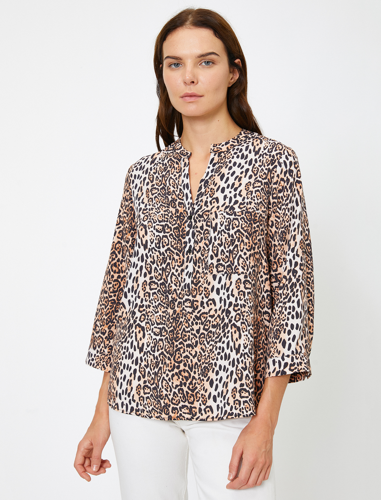   Leopar Desenli Bluz