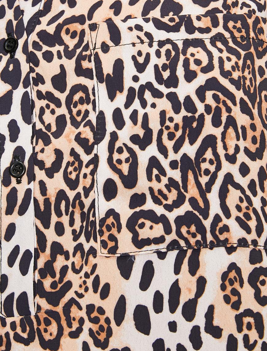   Leopar Desenli Bluz