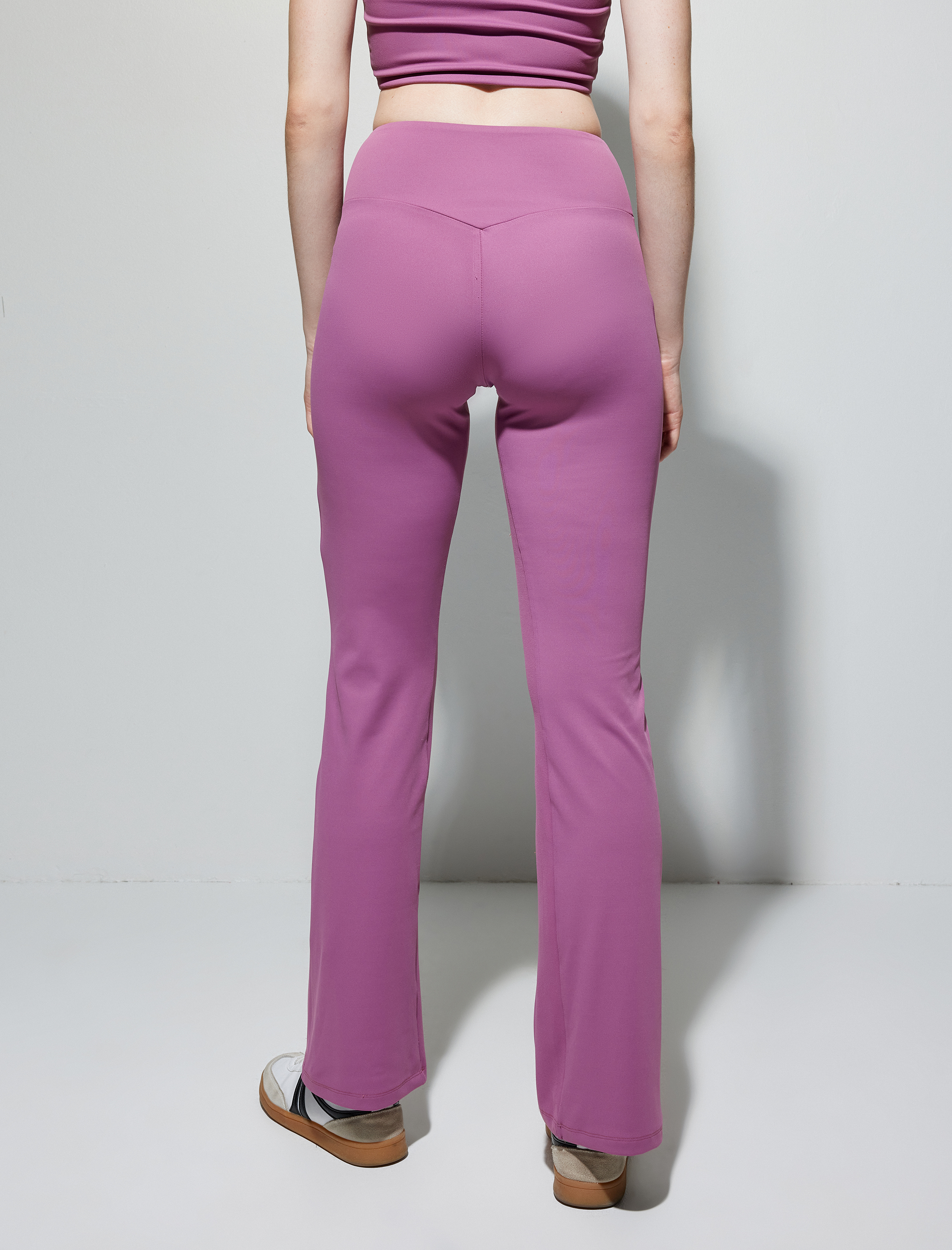   İspanyol Paça Tayt Pantolon Yumuşak Tuşe Spor Yüksek Bel İnterlok