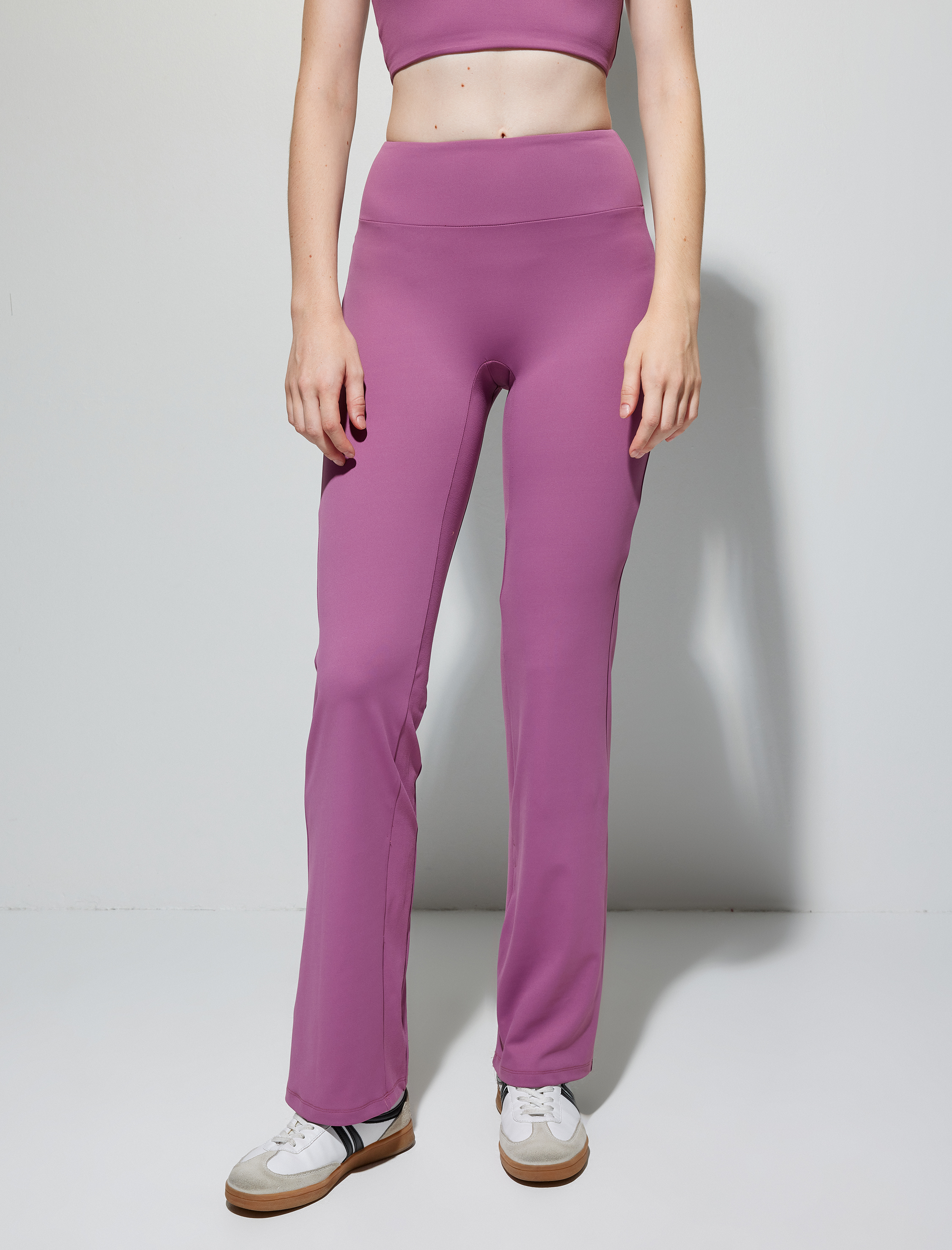   İspanyol Paça Tayt Pantolon Yumuşak Tuşe Spor Yüksek Bel İnterlok