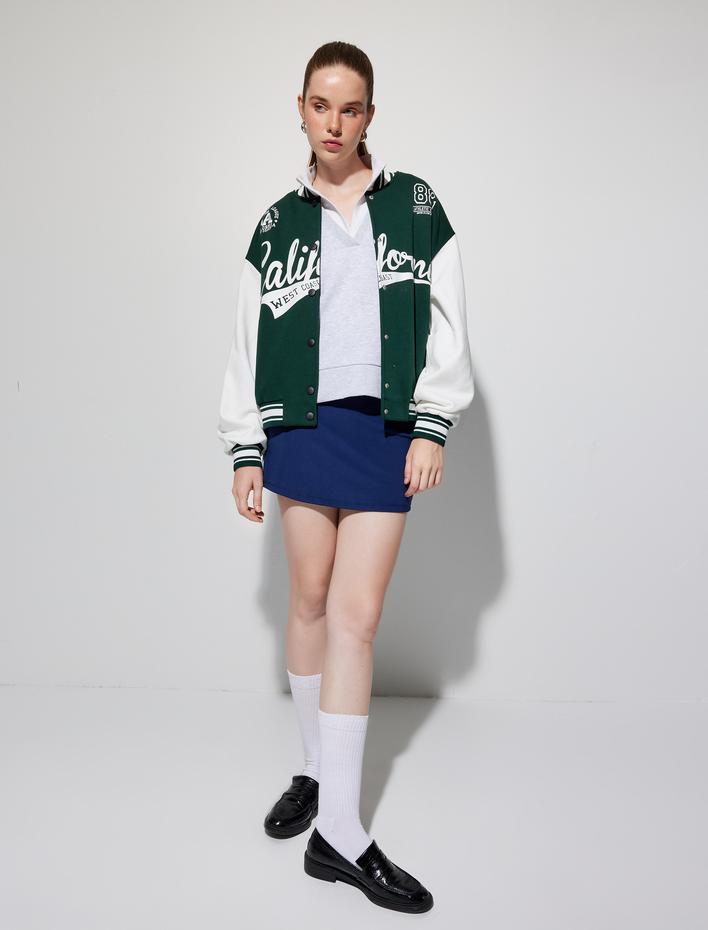  Biyeli Yüksek Bel İnterlok Spor Etek