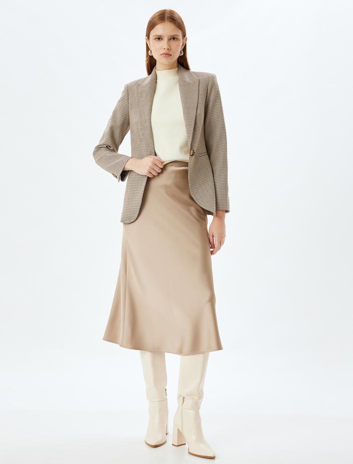  Saten Etek Midi Boy A Kesim Standart Bel