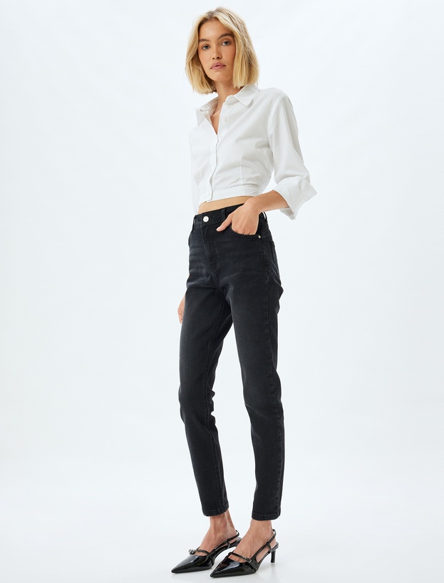 Yüksek Bel Kot Pantolon Dar Paça Push Up - Skinny Push Up Fit Jean_1