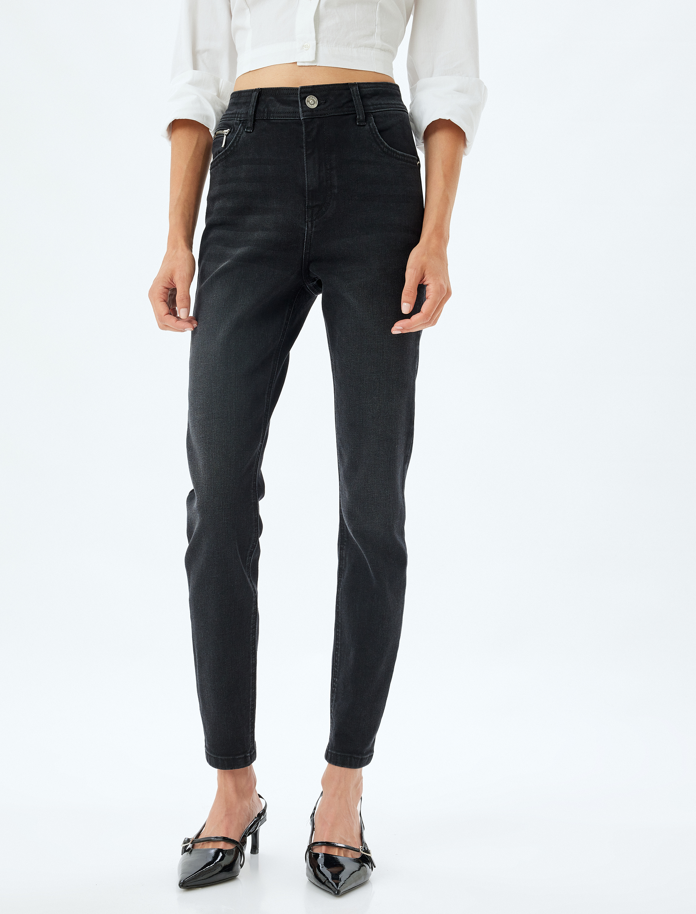 Yüksek Bel Kot Pantolon Dar Paça Push Up - Skinny Push Up Fit Jean