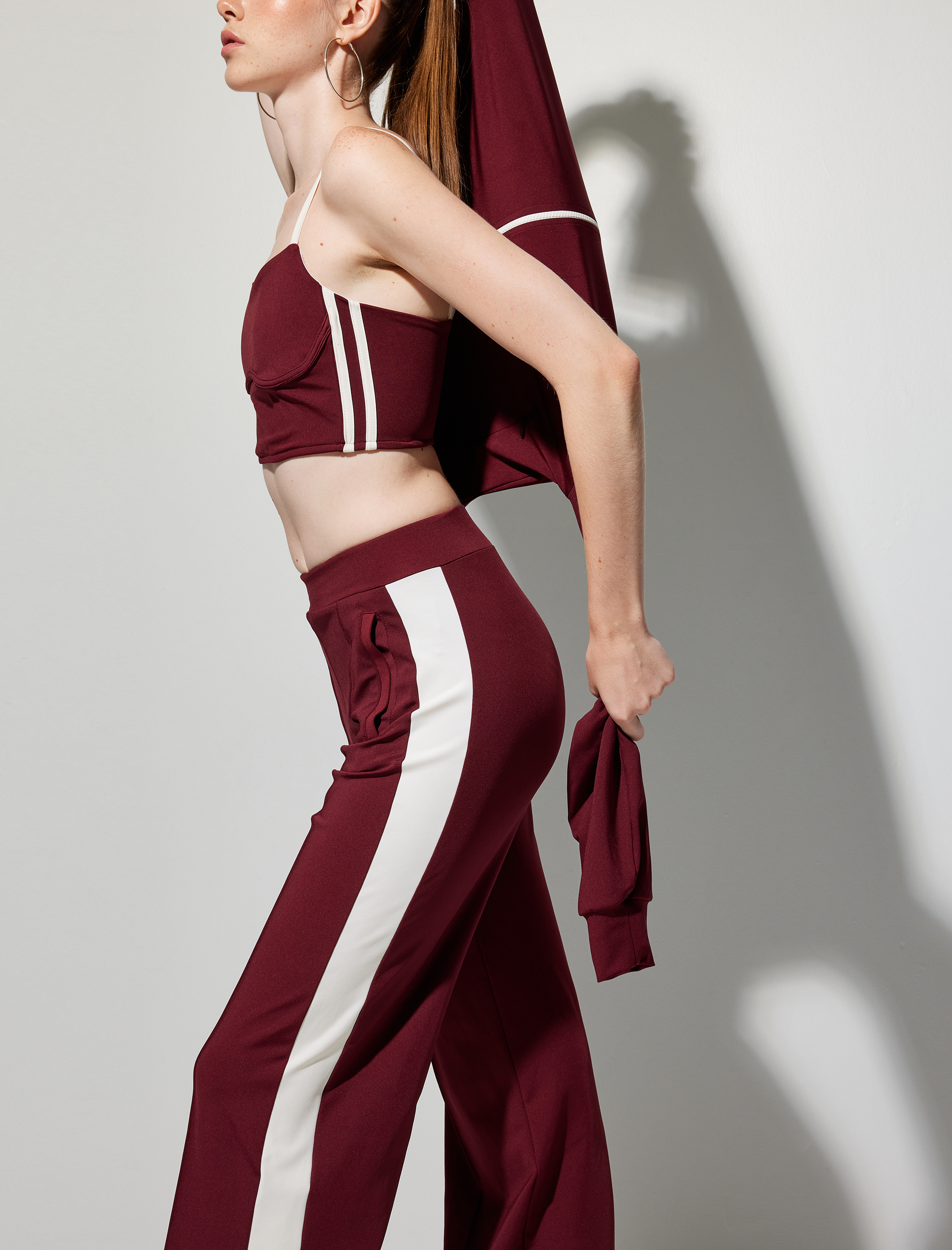   Biyeli Beli Lastikli Nervürlü Cep Detaylı İnterlok Eşofman Altı