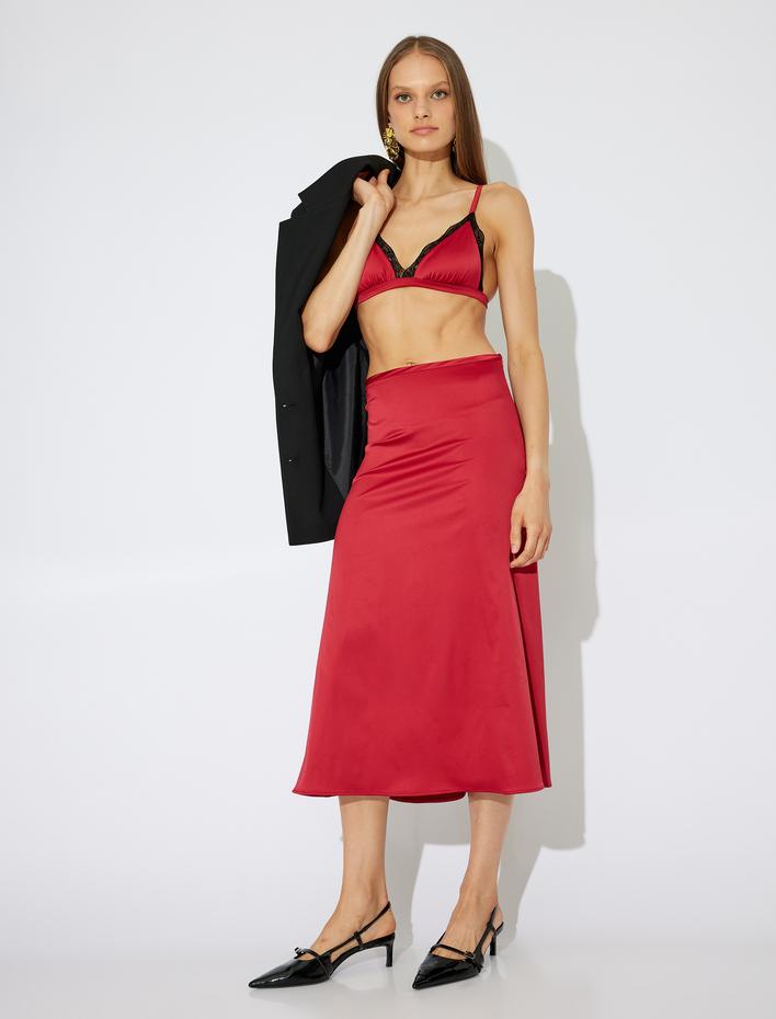  Koton X Zeynep Bastık - Saten Sütyen Dantel Detaylı Balensiz Dolgusuz