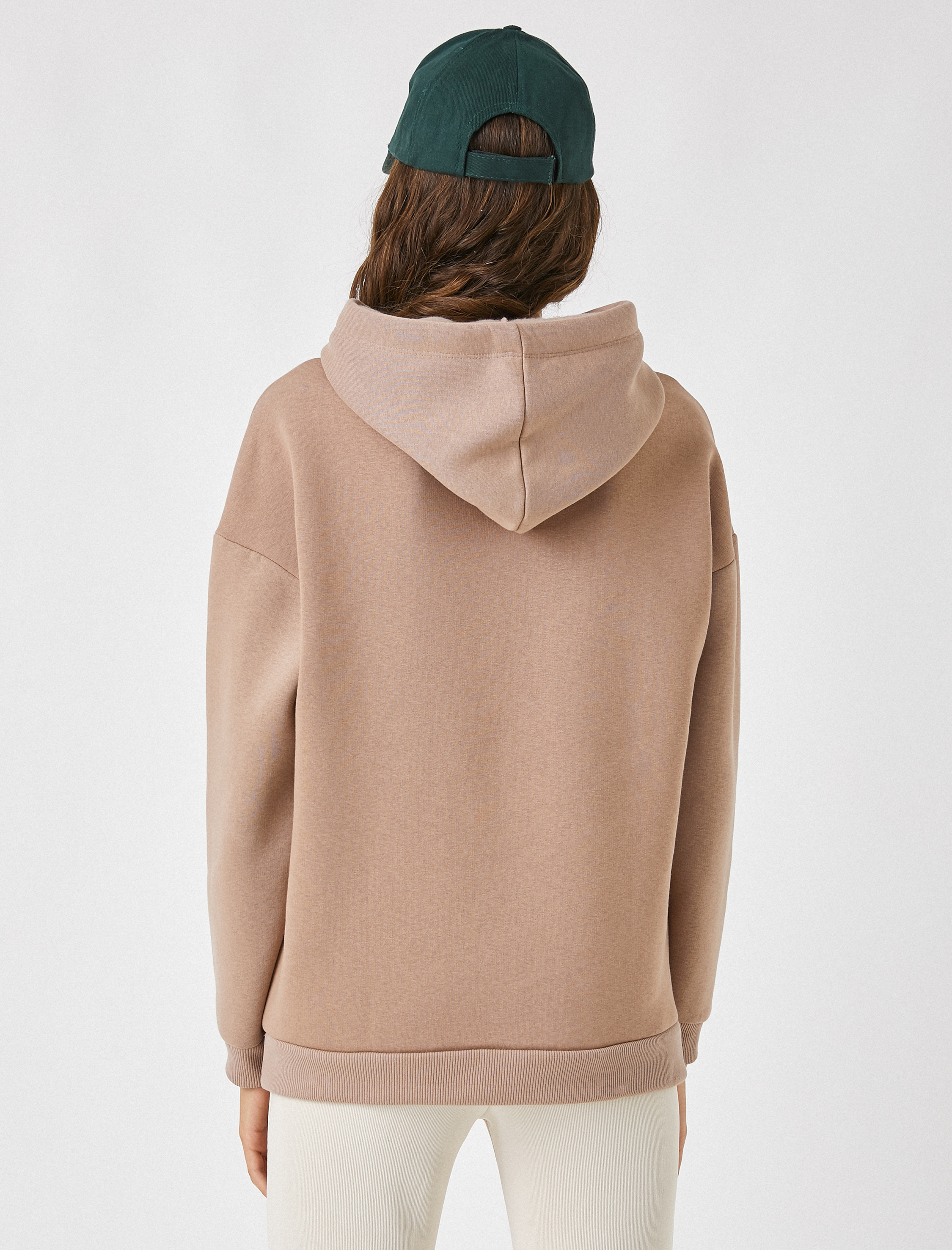   Kapüşonlu Kolej Baskılı Oversize Sweatshirt