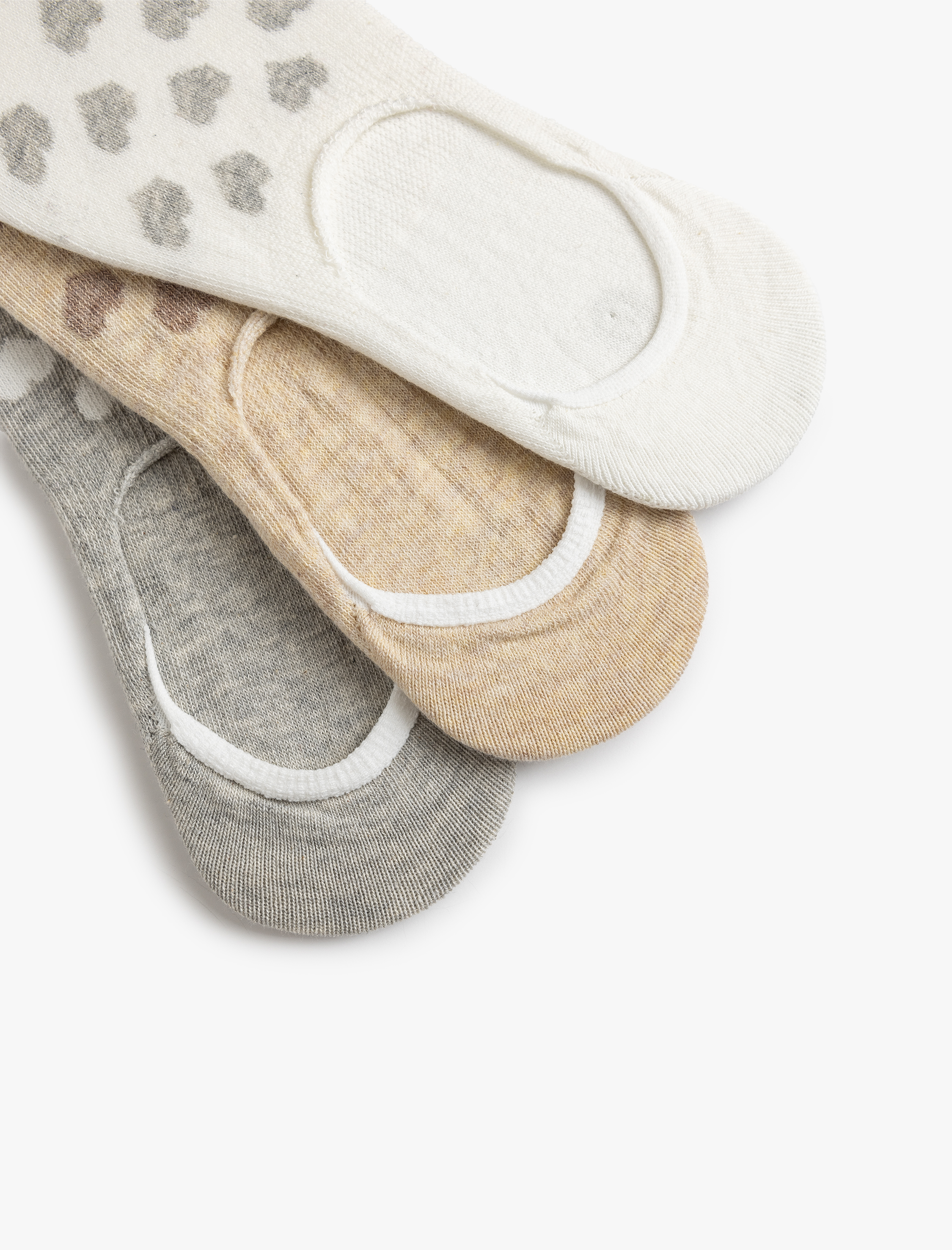  Kadın 3'lü Babet Çorap Seti Çok Renkli Kalpli