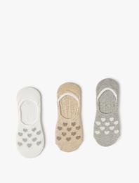 3'lü Babet Çorap Seti Çok Renkli Kalpli