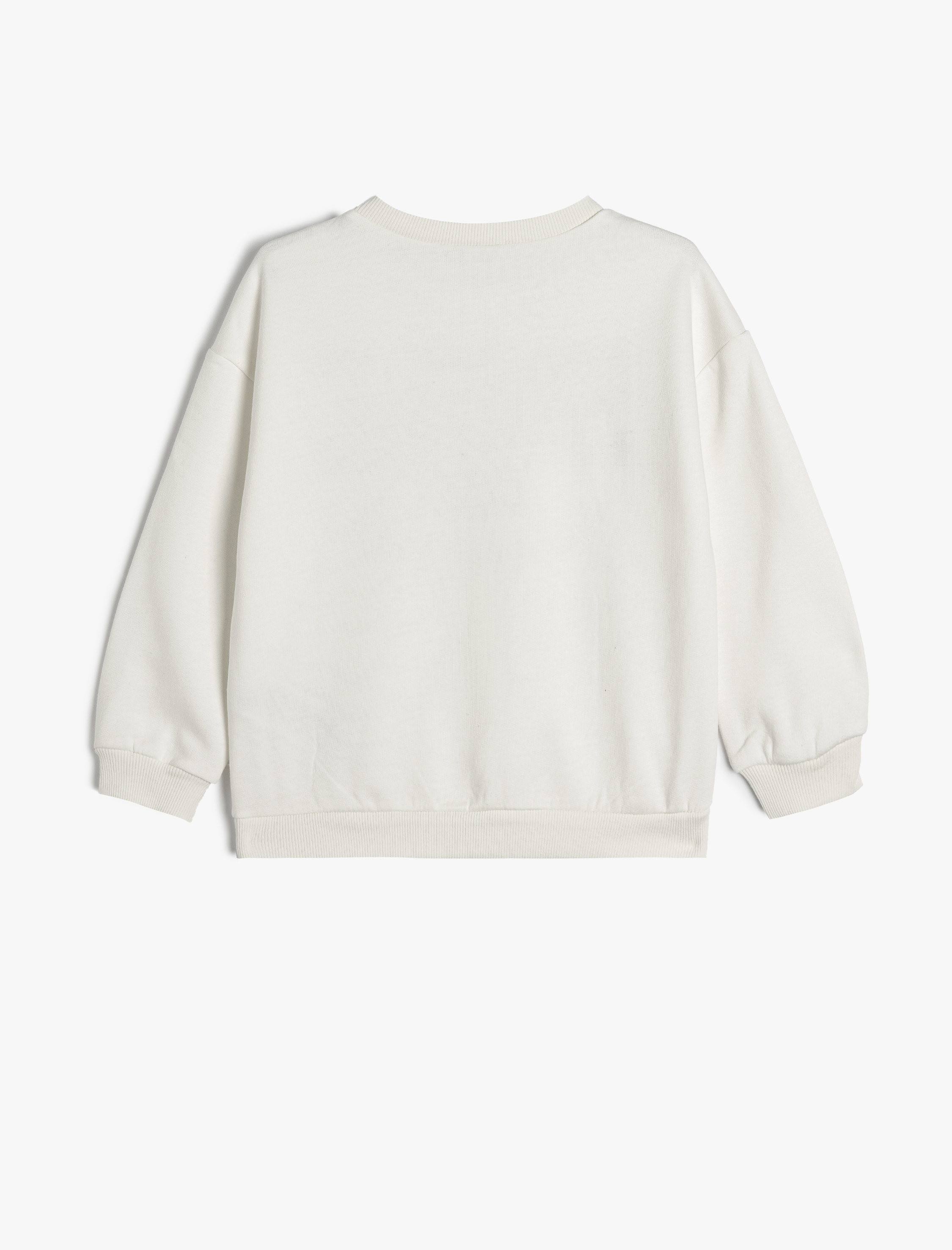  Kız Çocuk Baskılı Sweatshirt Bisiklet Yaka İki İplik Şardonlu Uzun Kollu