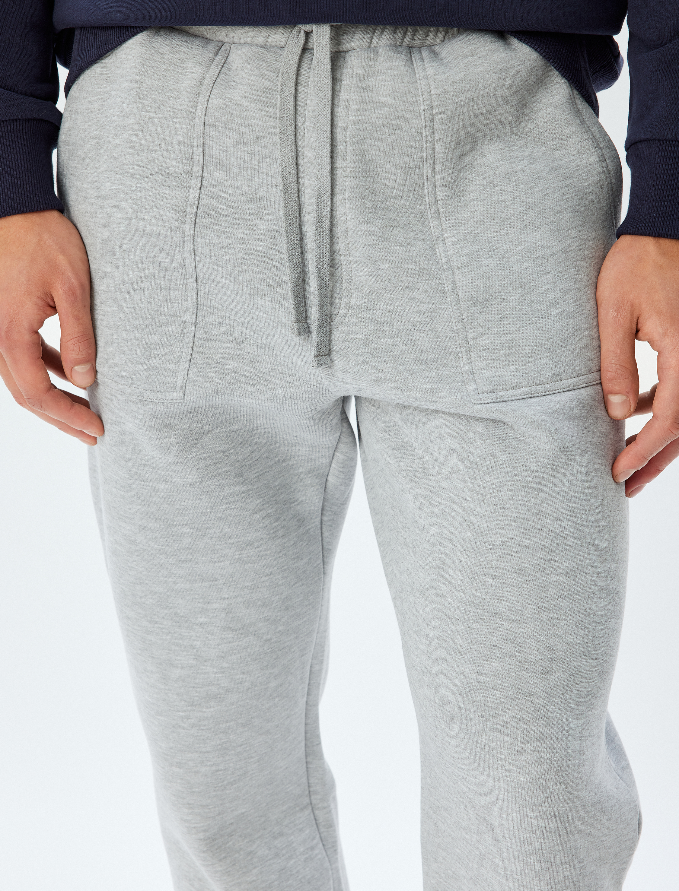   Kışlık Eşofman Altı Beli Bağcıklı Chino Cep Detaylı Şardonlu Pamuk Karışımlı