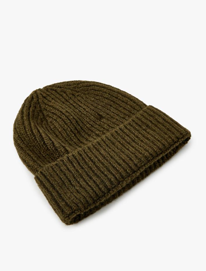 Kadın Katlı Basic Triko Bere