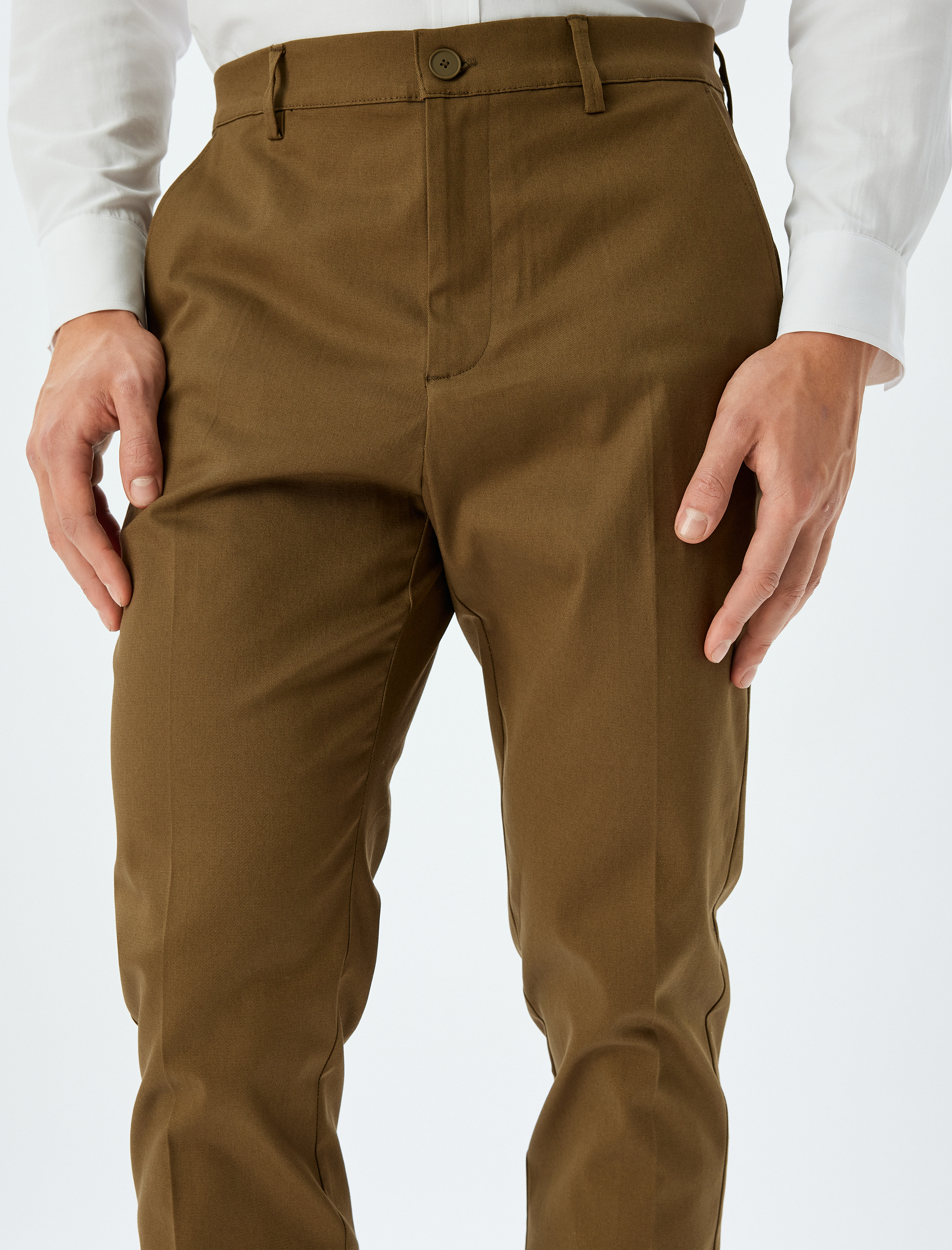   Chino Pantolon Slim Fit Cep Detaylı Pamuklu