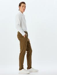 Chino Pantolon Slim Fit Cep Detaylı Pamuklu