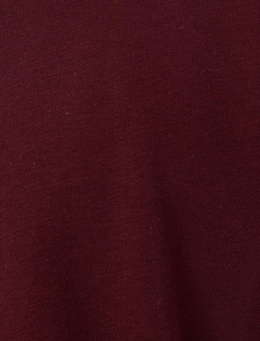   Oversize Sweatshirt Bisiklet Yaka Dikiş Detaylı Pamuklu