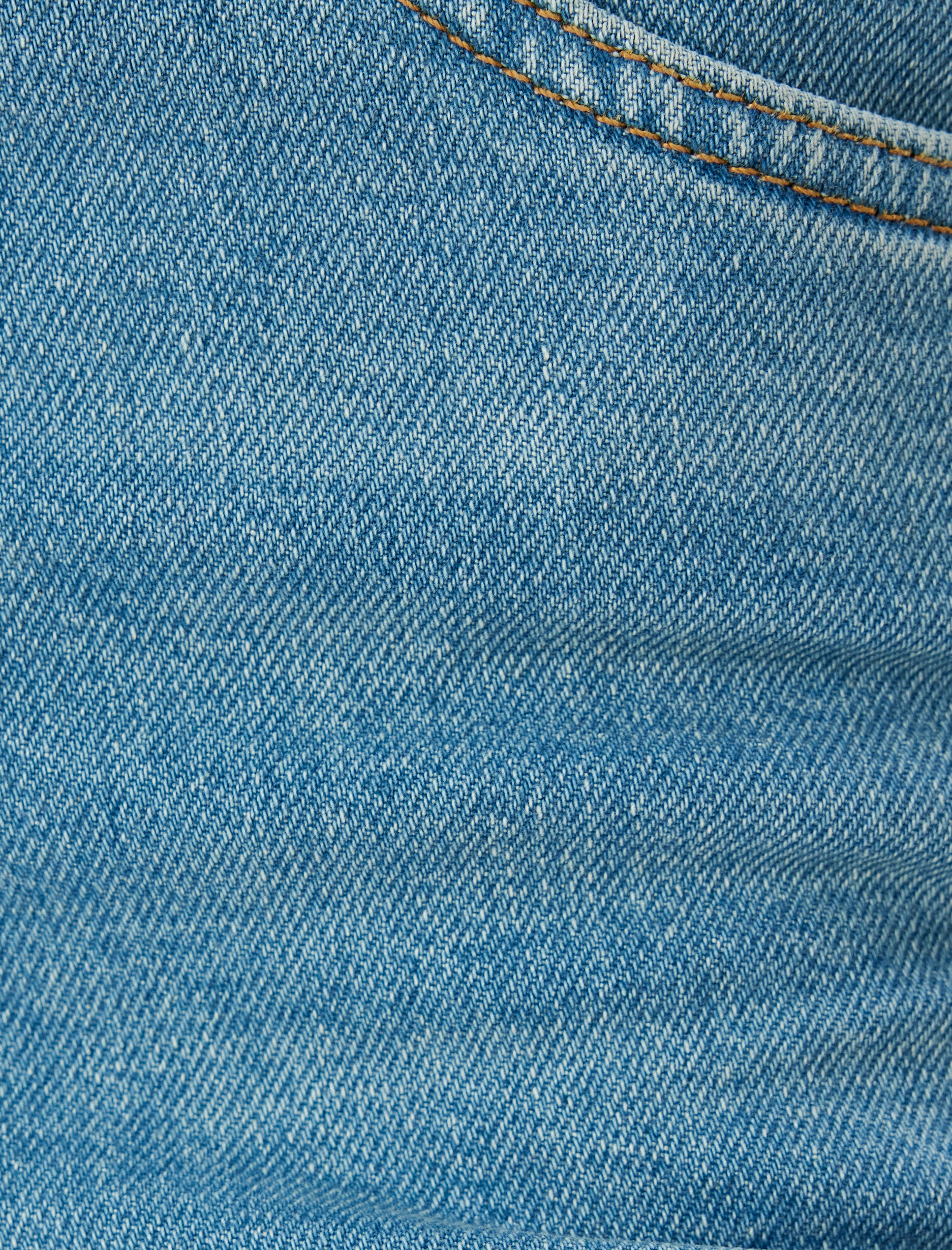   Slim Fit Kot Pantolon Düz Paça Normal Bel Düğmeli Cepli Pamuklu - Slim Straight Fit Jeans