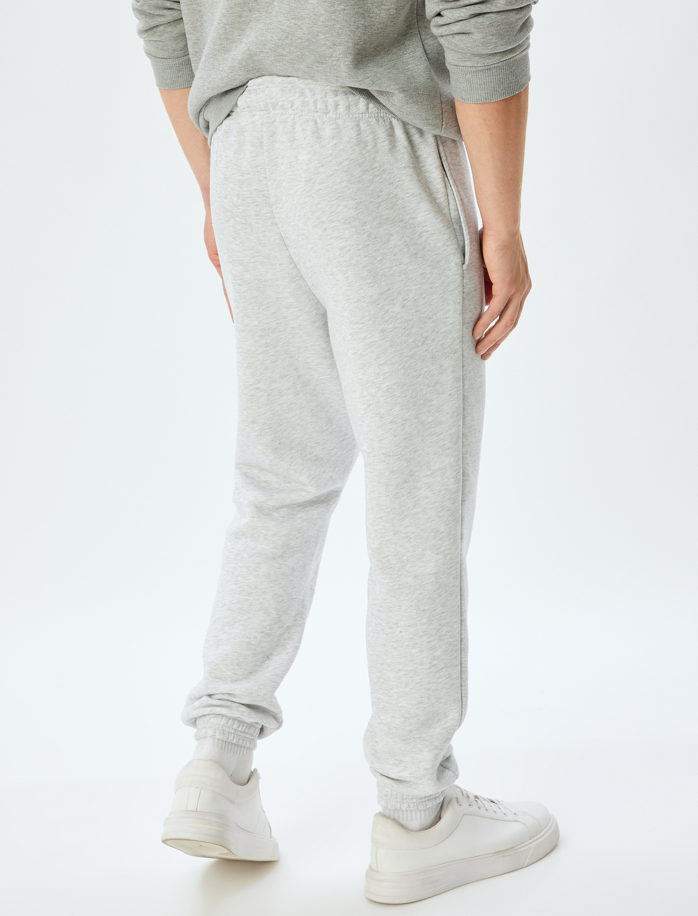   Fermuarlı Cepli Pamuk Karışımlı Şardonlu Beli Bağcıklı Kışlık Eşofman Altı