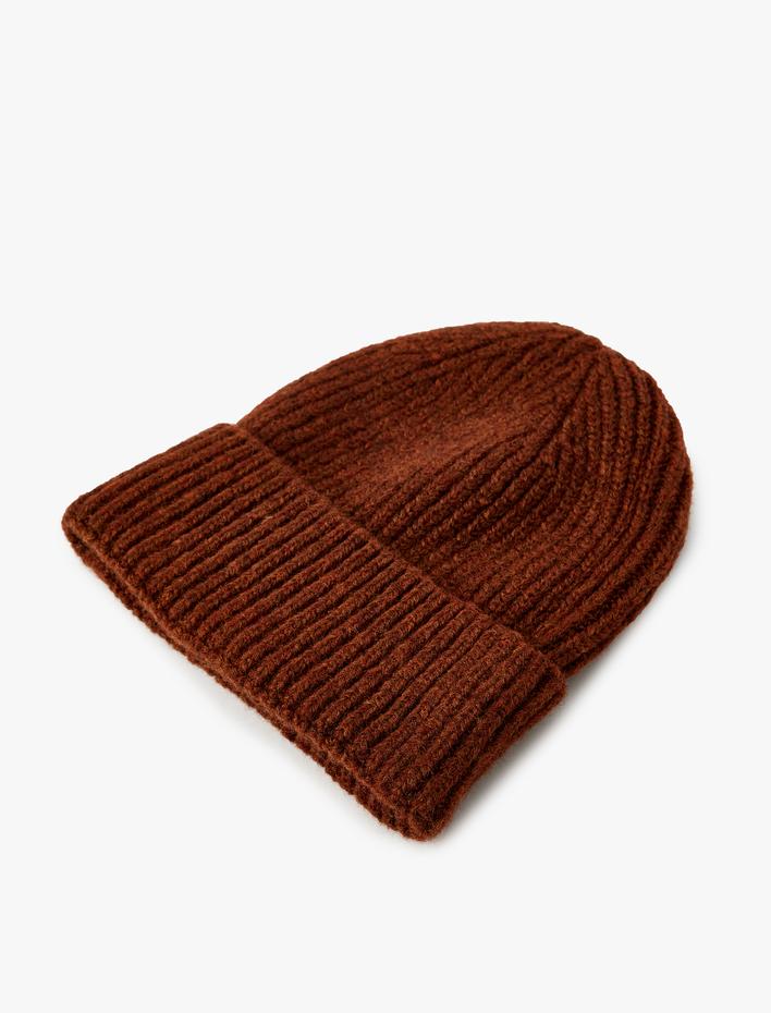 Kadın Katlı Basic Triko Bere