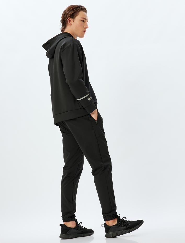  Spor Eşofman Altı Jogger Beli Bağcıklı Fermuarlı Cep Detaylı