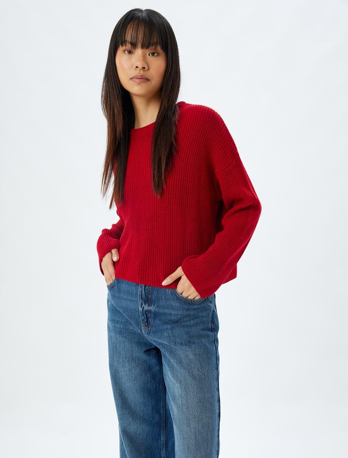  Basic Triko Kazak Yuvarlak Yaka Uzun Kollu Regular Fit