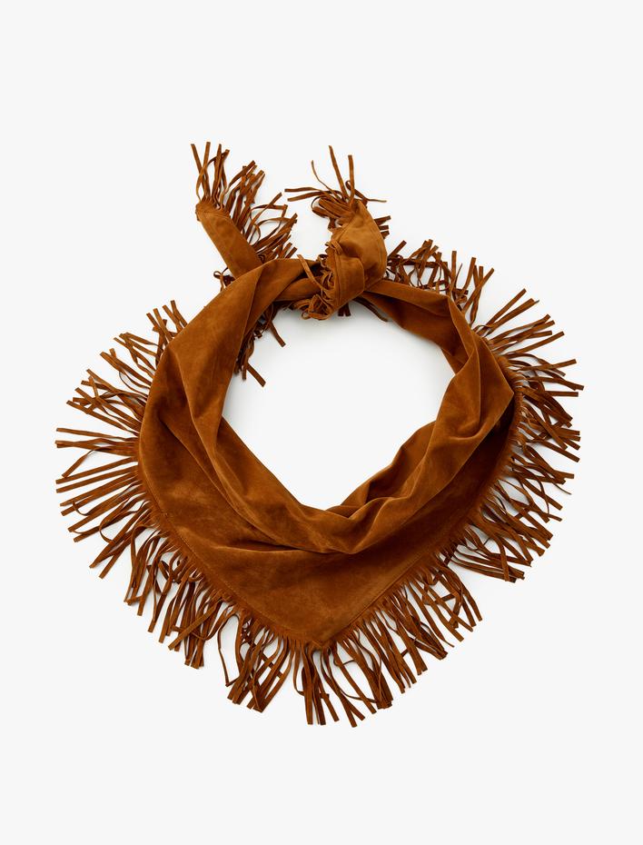 Kadın Süet Görünümlü Şal - Koton X Zeynep Bastık