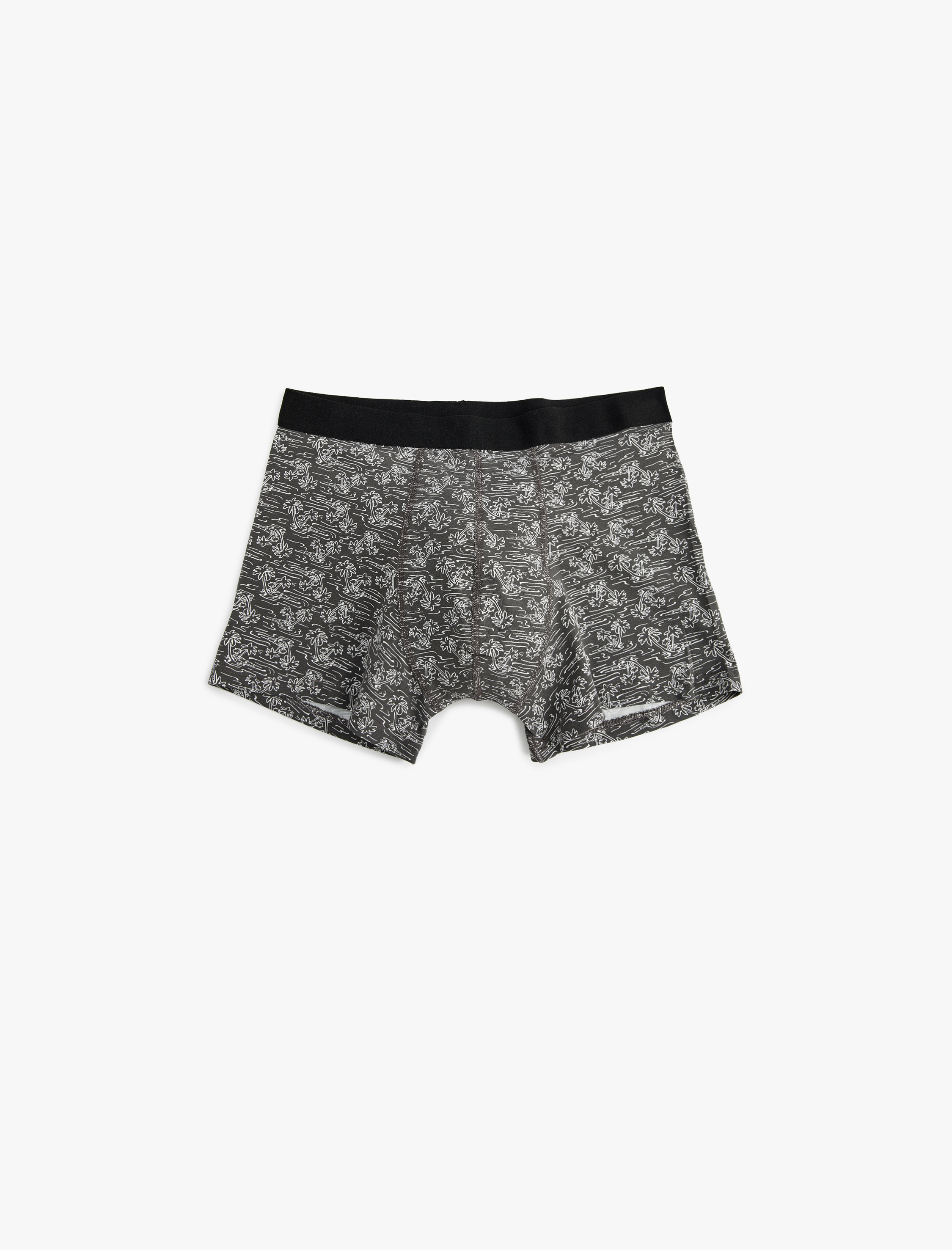 Boxer Seti 3'lü Slim Fit Palmiye Baskılı Pamuk Karışımlı
