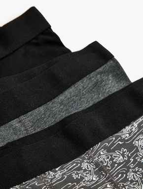 Boxer Seti 3'lü Slim Fit Palmiye Baskılı Pamuk Karışımlı_4