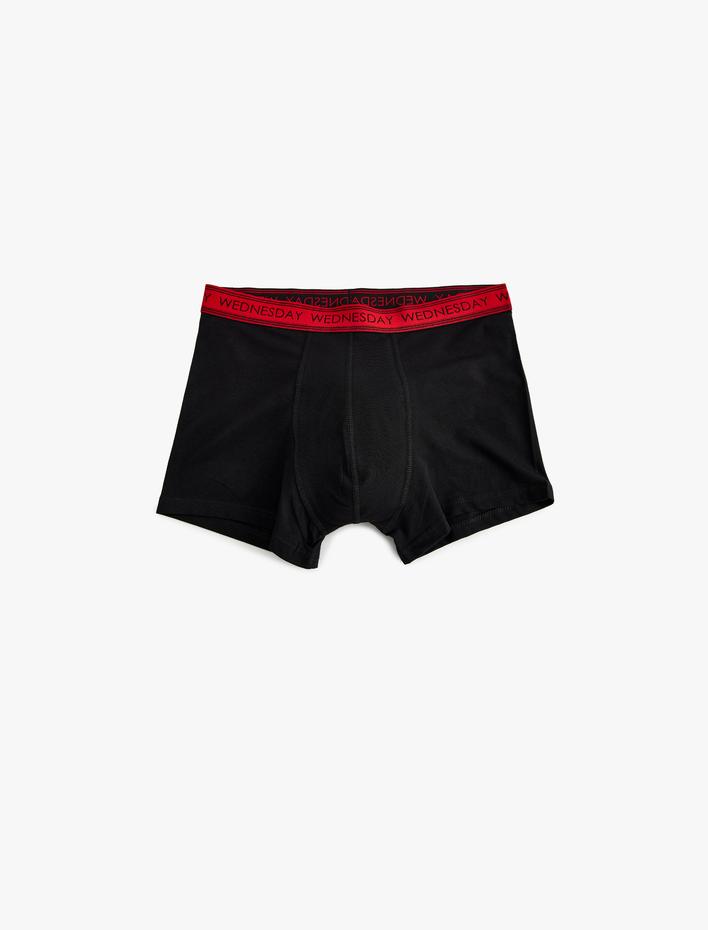  Boxer Seti 5'li Pamuklu Slogan Baskılı Bel Detaylı