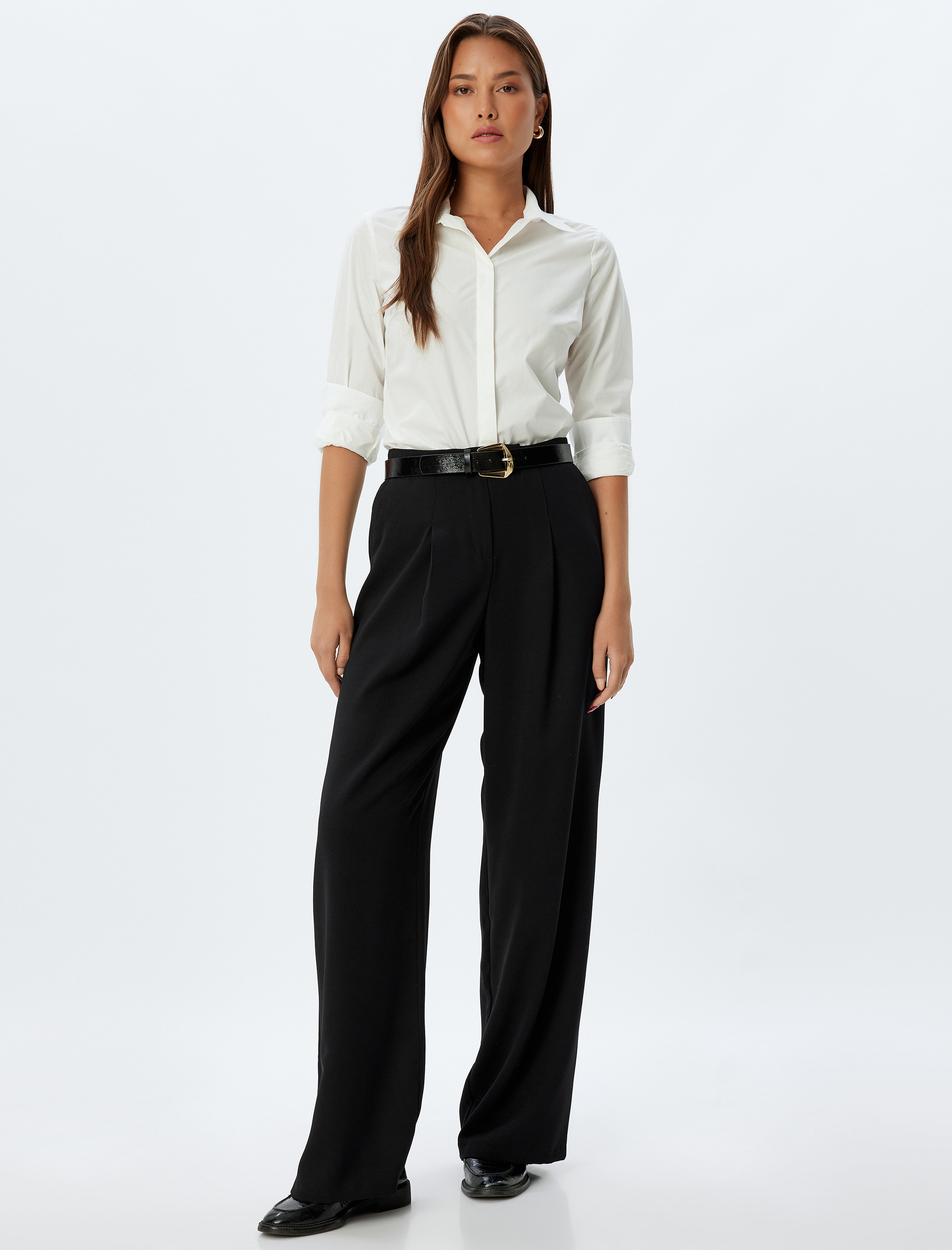   Uzun Kollu Pamuklu Regular Fit Basic Poplin Gömlek