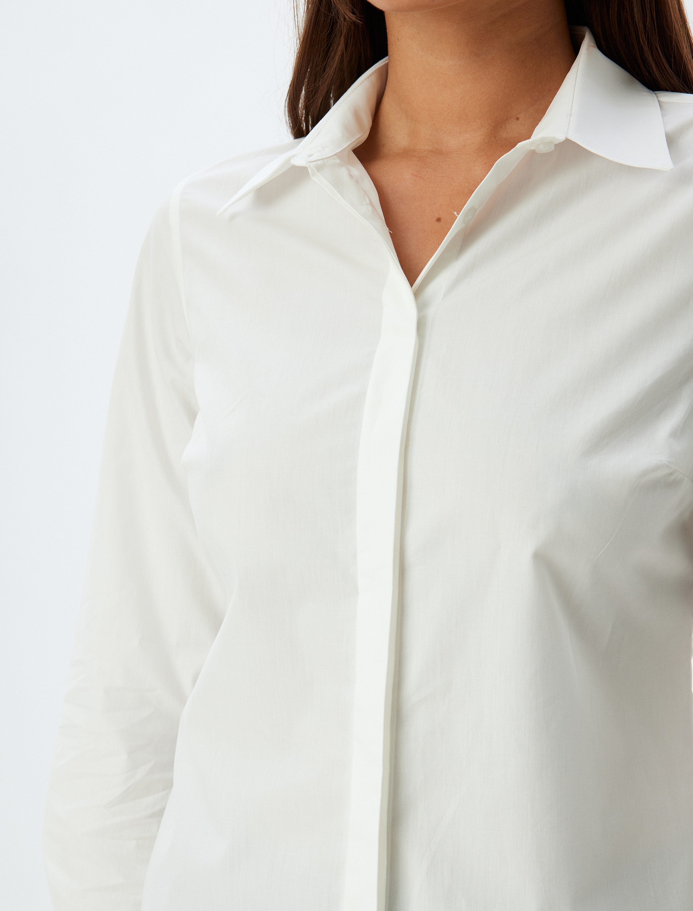   Uzun Kollu Pamuklu Regular Fit Basic Poplin Gömlek