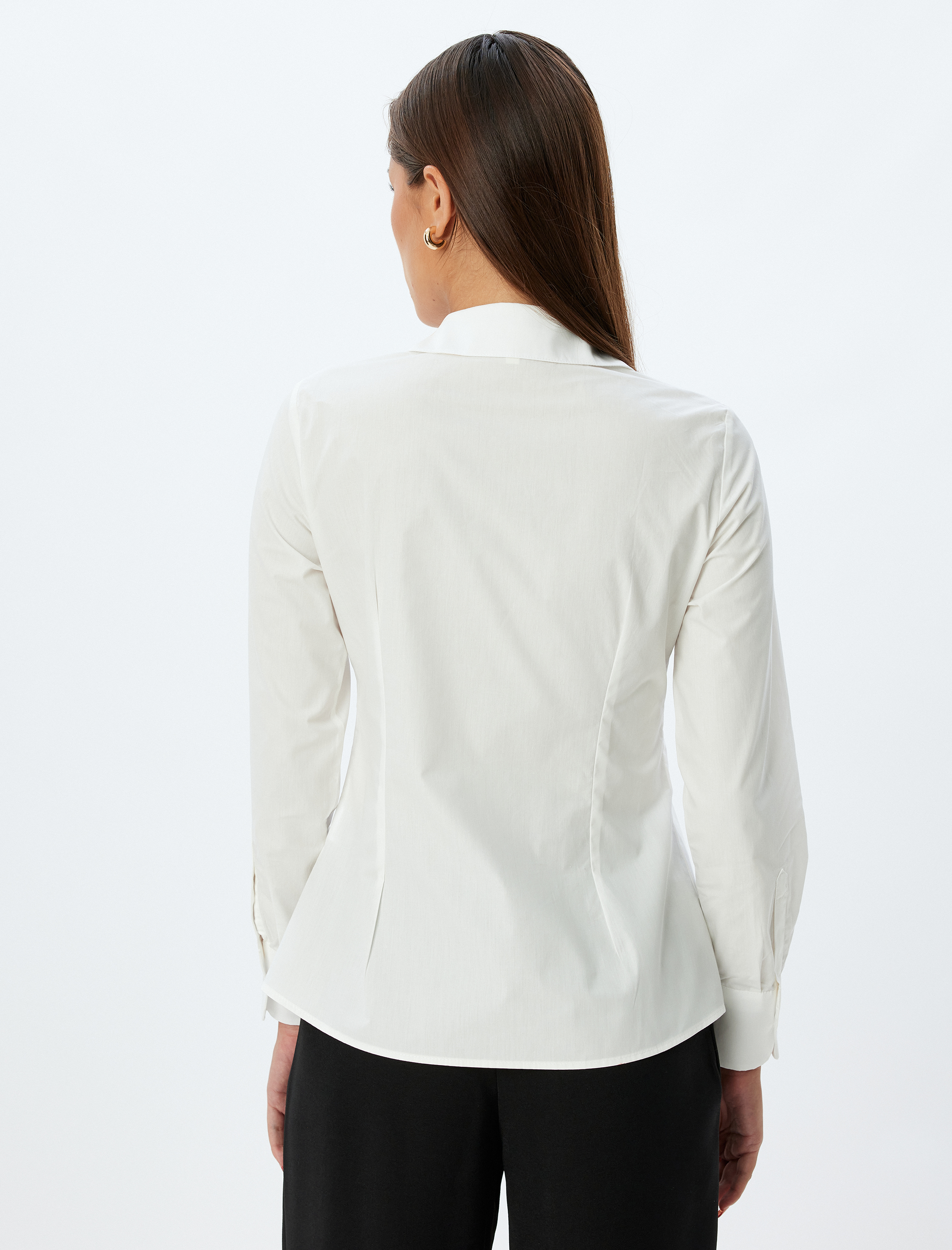   Uzun Kollu Pamuklu Regular Fit Basic Poplin Gömlek