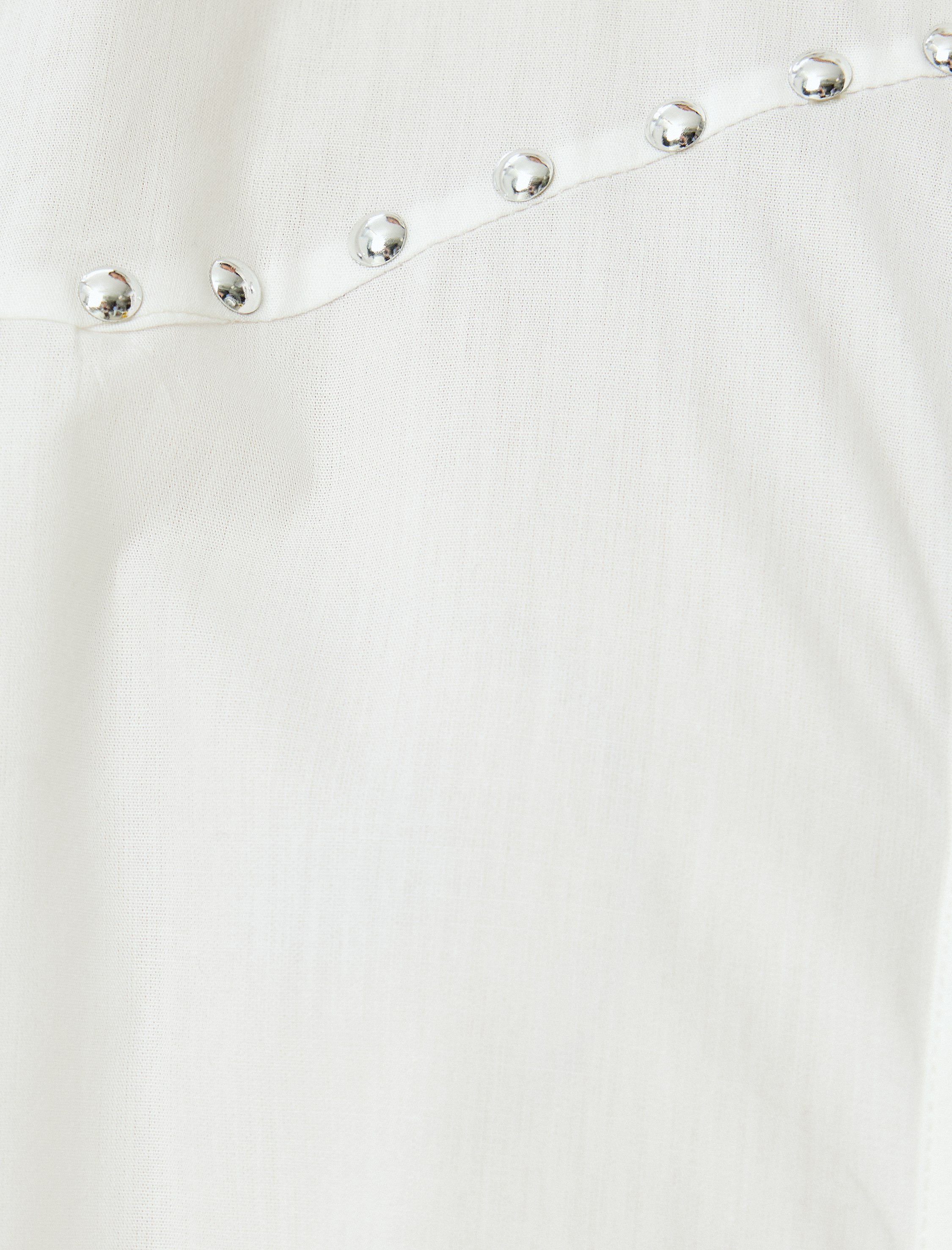   Poplin Gömlek Uzun Kollu Metal Aksesuar Detaylı Klasik Yaka Pamuklu