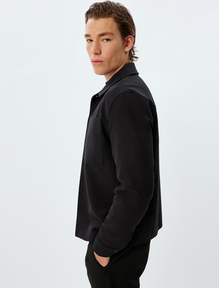  Mevsimlik Ceket Gömlek Yaka Cep Detaylı