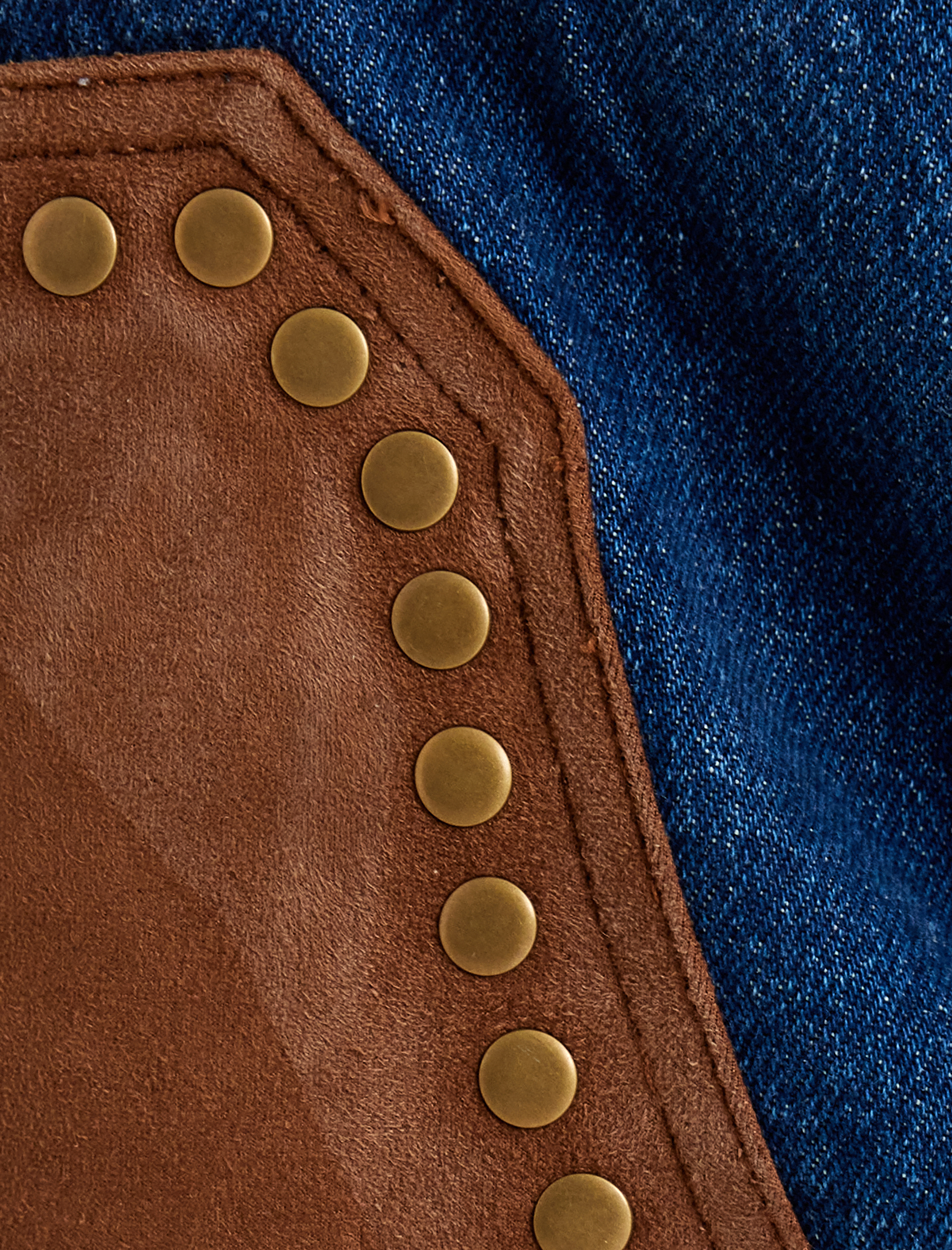   Kot Pantolon Düz Paça Süet Görünümlü Normal Bel Düğmeli - Straight Fit Jeans