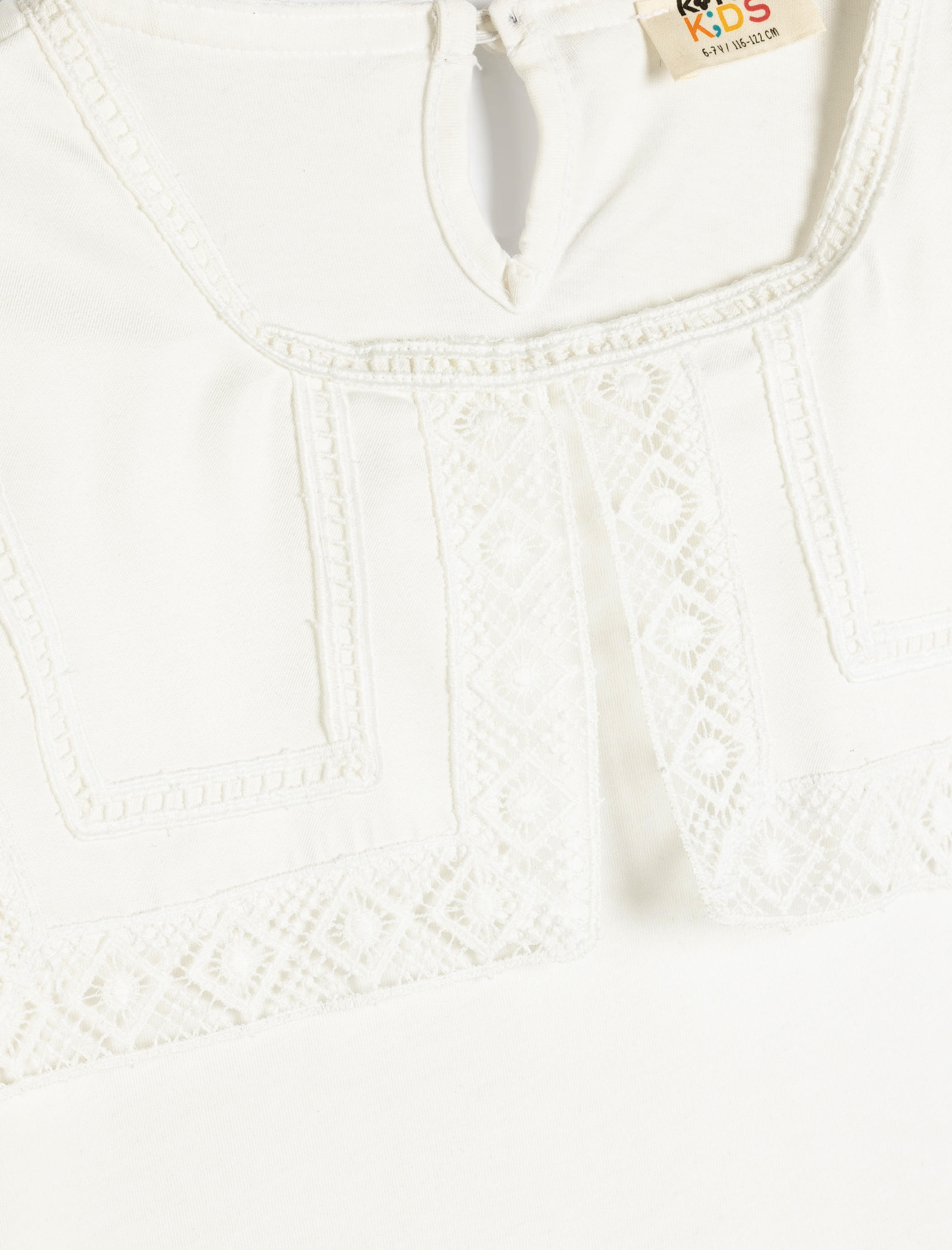 Kız Çocuk Uzun Kollu Pamuklu Geniş Bebe Yaka Okul Tişörtü