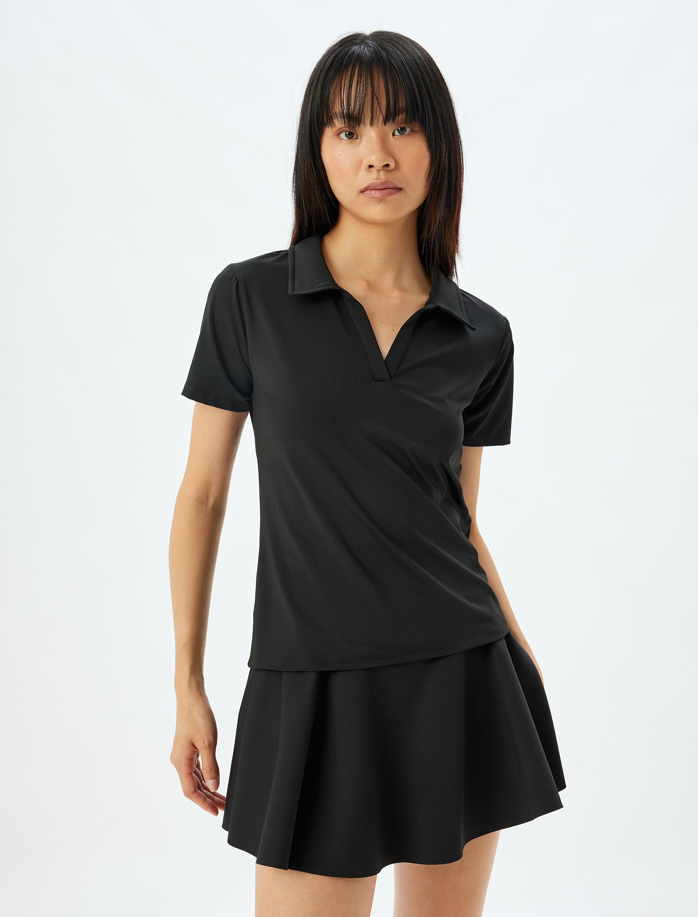 Polo Yaka Kısa Kollu Slim Fit Spor Tişört